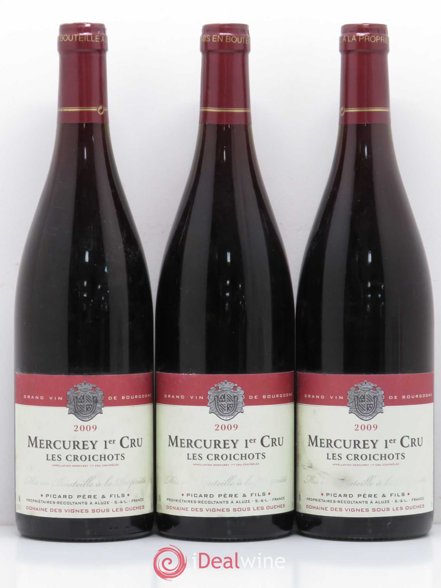 Mercurey Les Croichots Domaine Picard (sans prix de réserve) 2009 - Posten von 3 Flaschen - 0