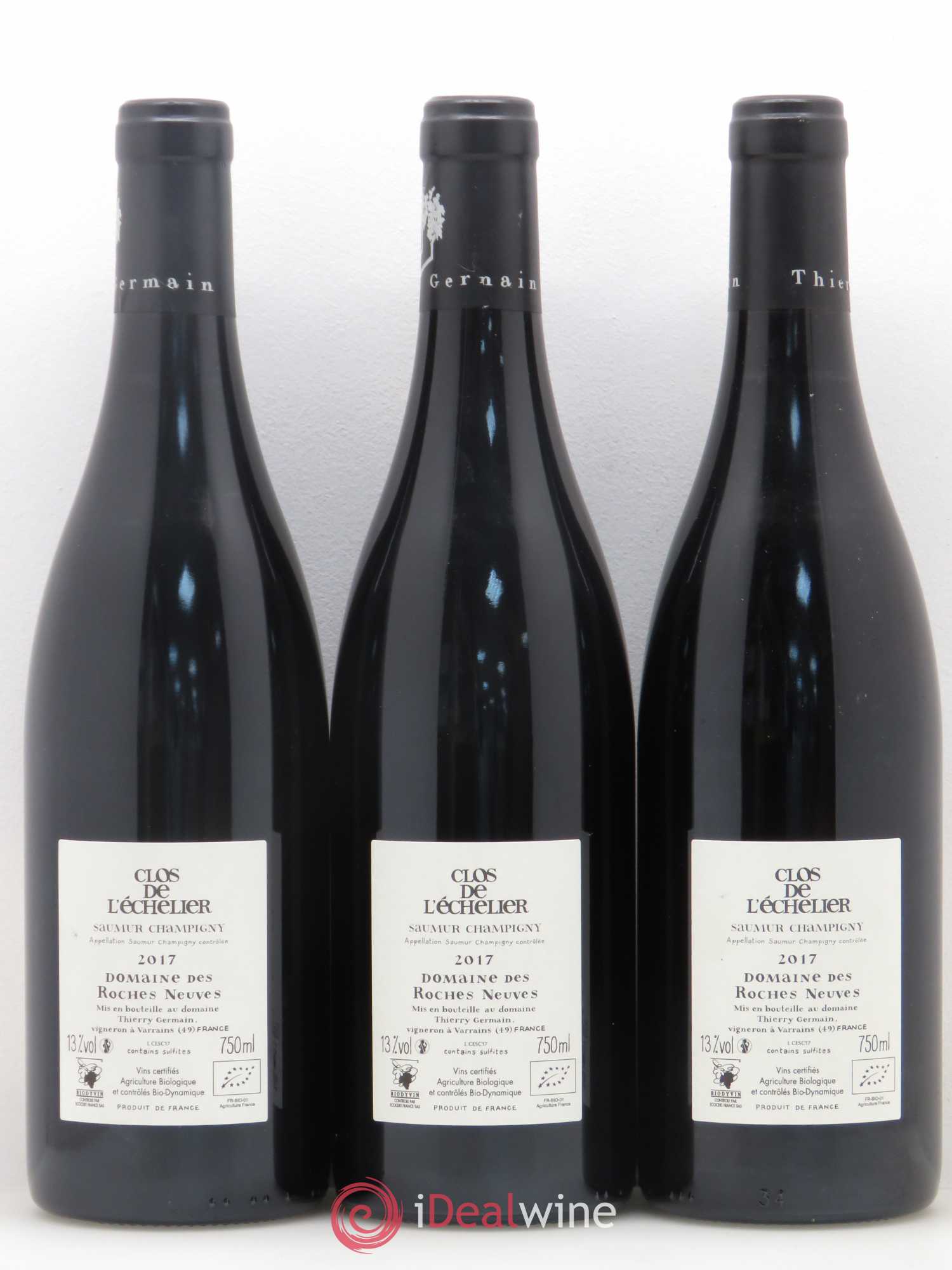 Saumur-Champigny Clos de l'Echelier Domaine des Roches Neuves - Thierry Germain 2017 - Lotto di 3 bottiglie - 1