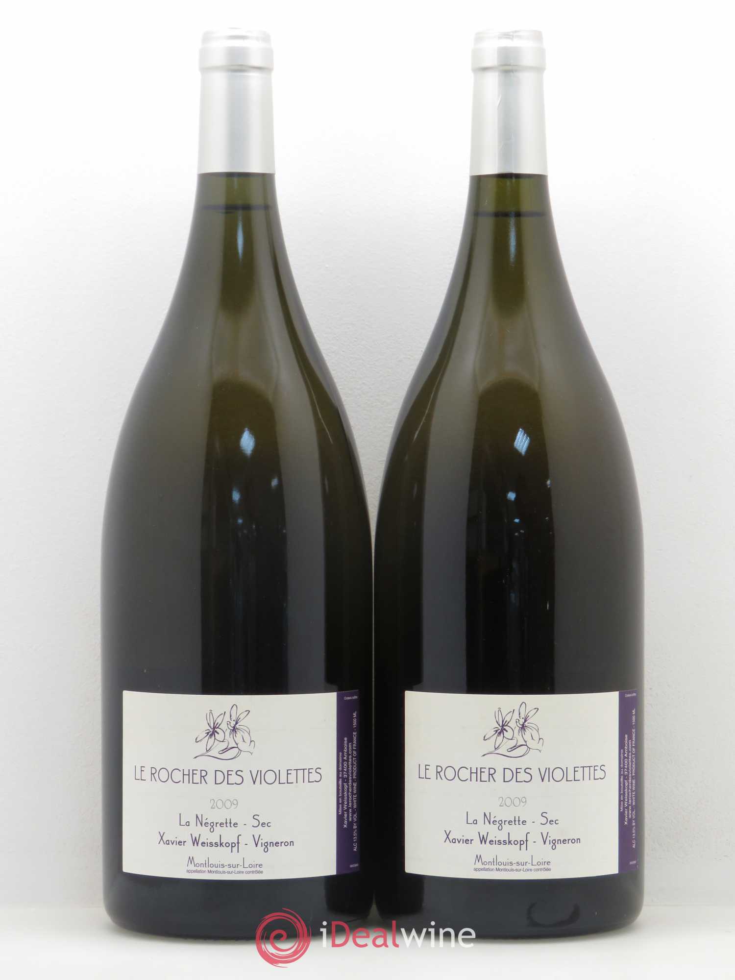 Montlouis-sur-Loire Le Grand Clos (anciennement La Négrette) Le Rocher des Violettes 2009 - Lot de 2 magnums - 0