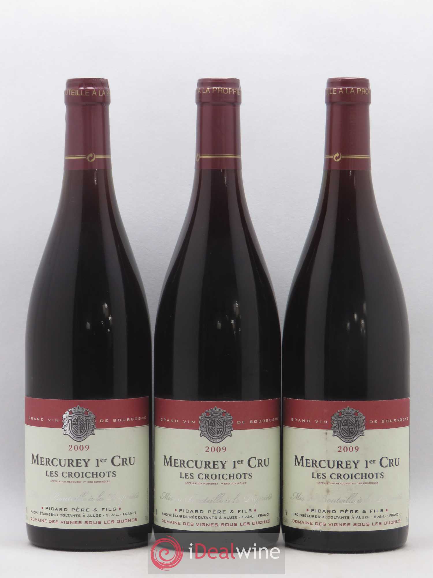 Mercurey 1er Cru Les Croichots Domaine Picard et Fils 2009 - Posten von 3 Flaschen - 0