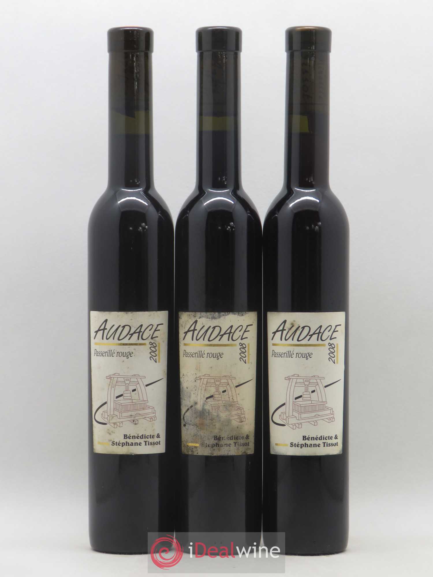 Vin de France Audace Passerillé Bénédicte et Stéphane Tissot 2008 - Lot de 3 demi bouteilles - 0