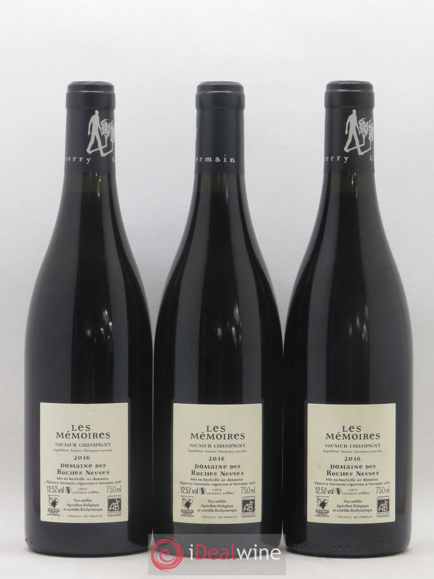 Saumur-Champigny Les Mémoires Domaine des Roches Neuves - Thierry Germain 2016 - Lot de 3 bouteilles - 1