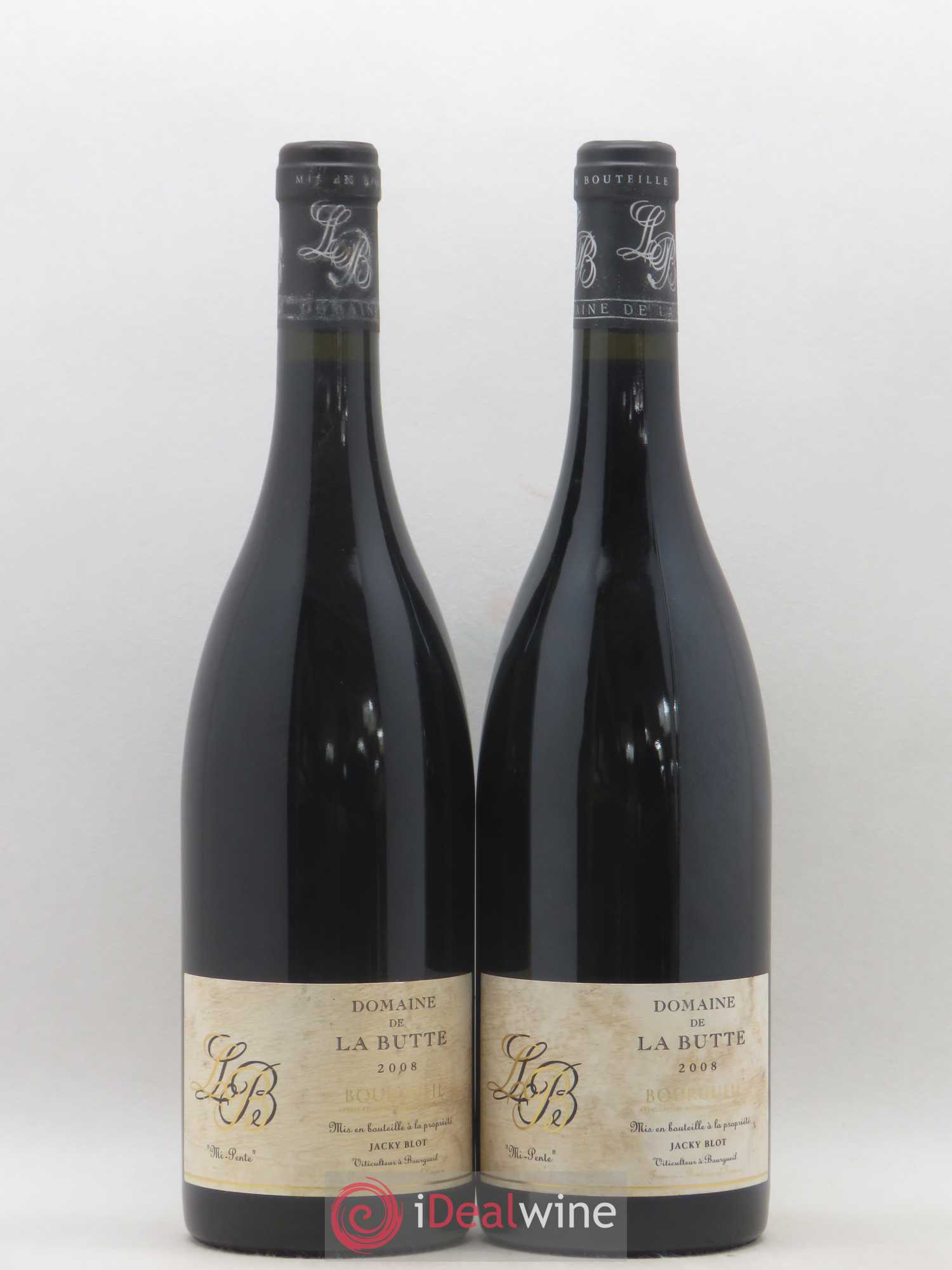 Bourgueil Mi-Pente Domaine de La Butte - Jacky Blot 2008 - Lot de 2 bouteilles - 0
