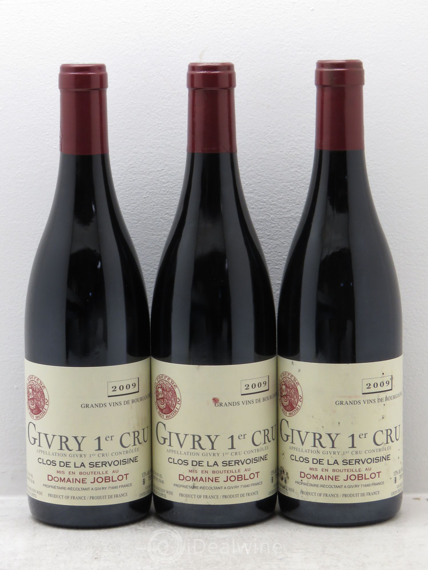 Givry 1er Cru Servoisine Joblot (Domaine) 2009 - Lot de 3 bouteilles - 0