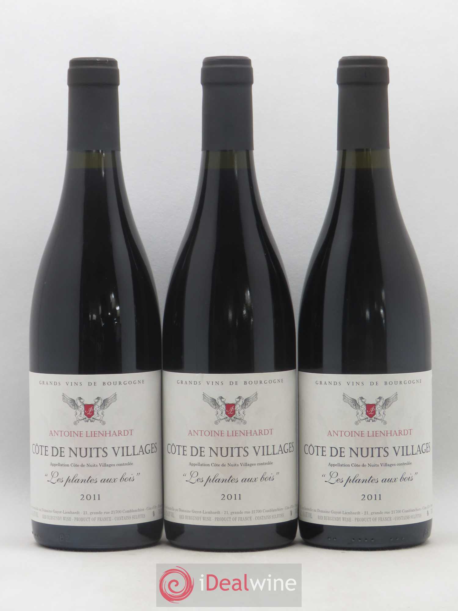 Côte de Nuits-Villages Les Plantes aux Bois Antoine Lienhardt 2011 - Posten von 3 Flaschen - 0