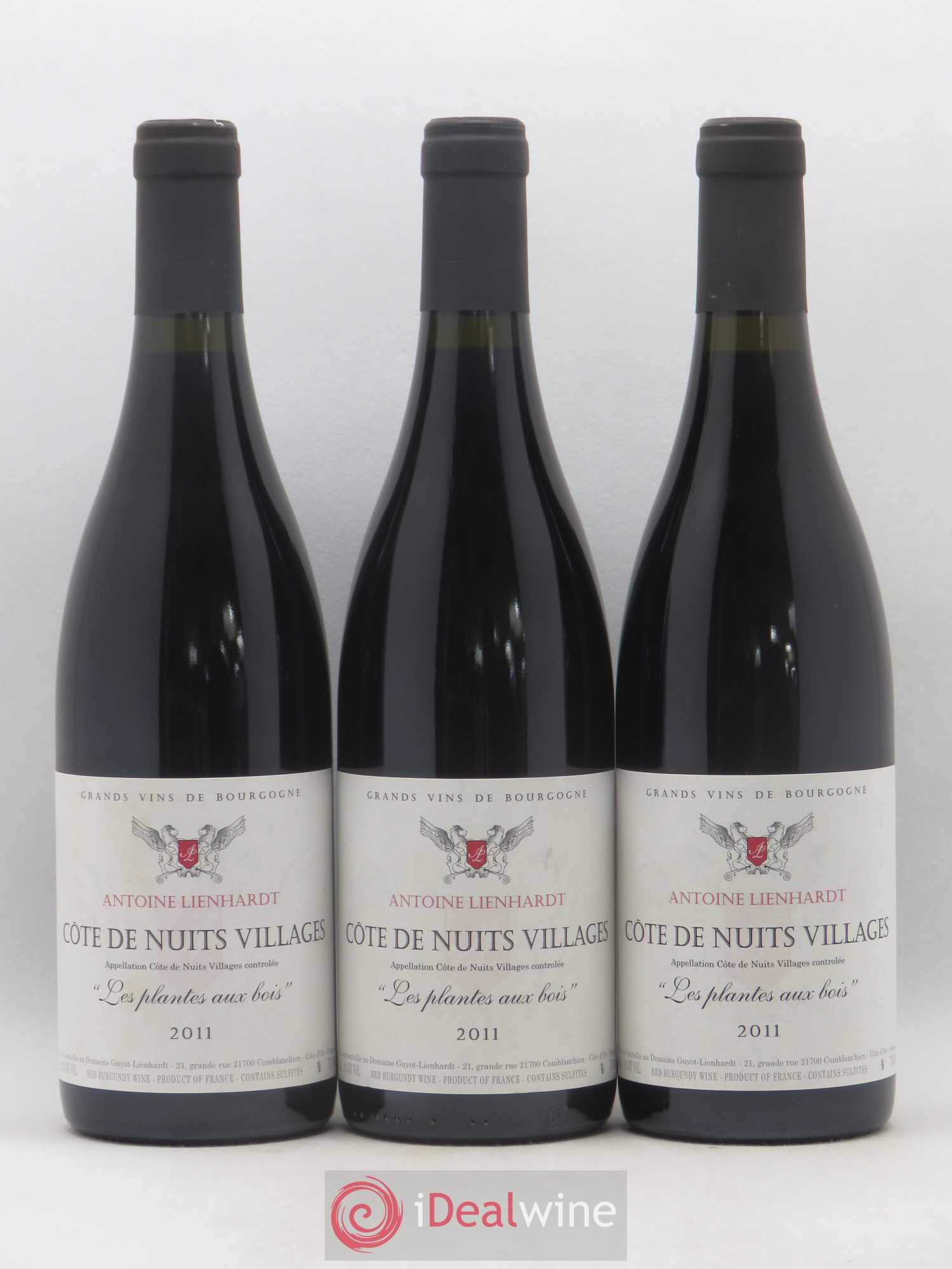 Côte de Nuits-Villages Les Plantes aux Bois Antoine Lienhardt 2011 - Posten von 3 Flaschen - 0