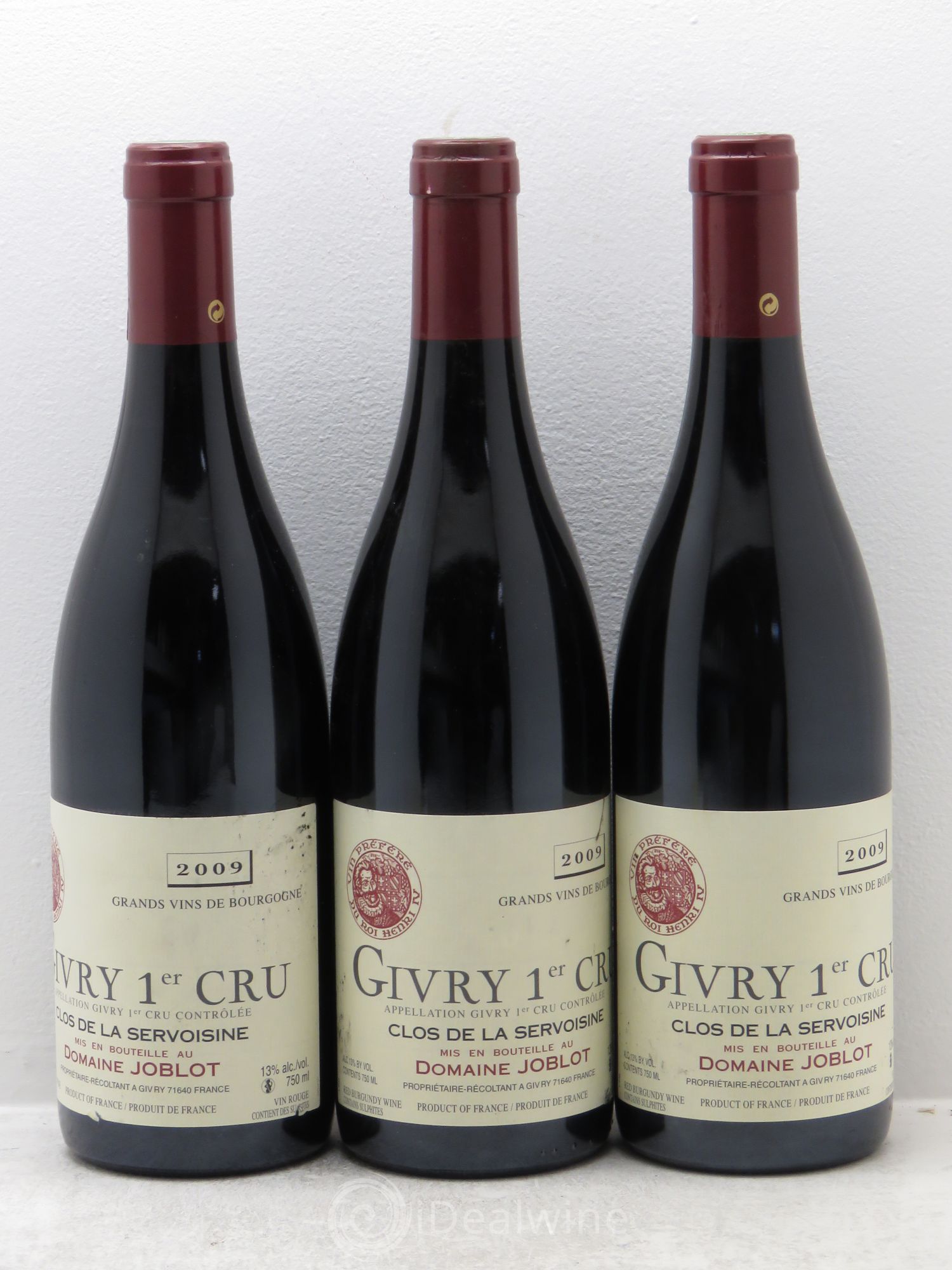 Givry 1er Cru Servoisine Joblot (Domaine) 2009 - Lot de 3 bouteilles - 0
