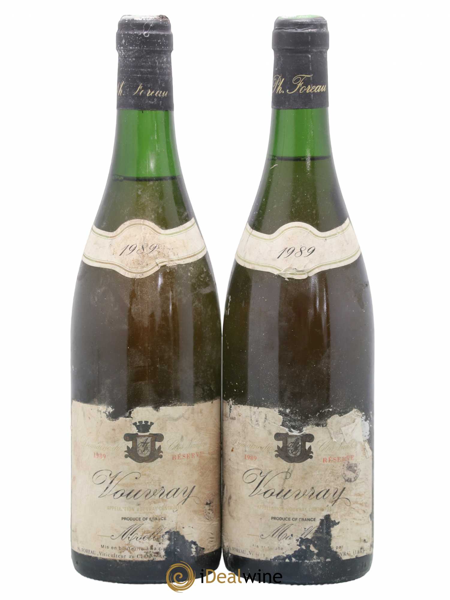 Vouvray Moelleux Réserve Clos Naudin - Philippe Foreau 1989 - Lotto di 2 bottiglie - 0