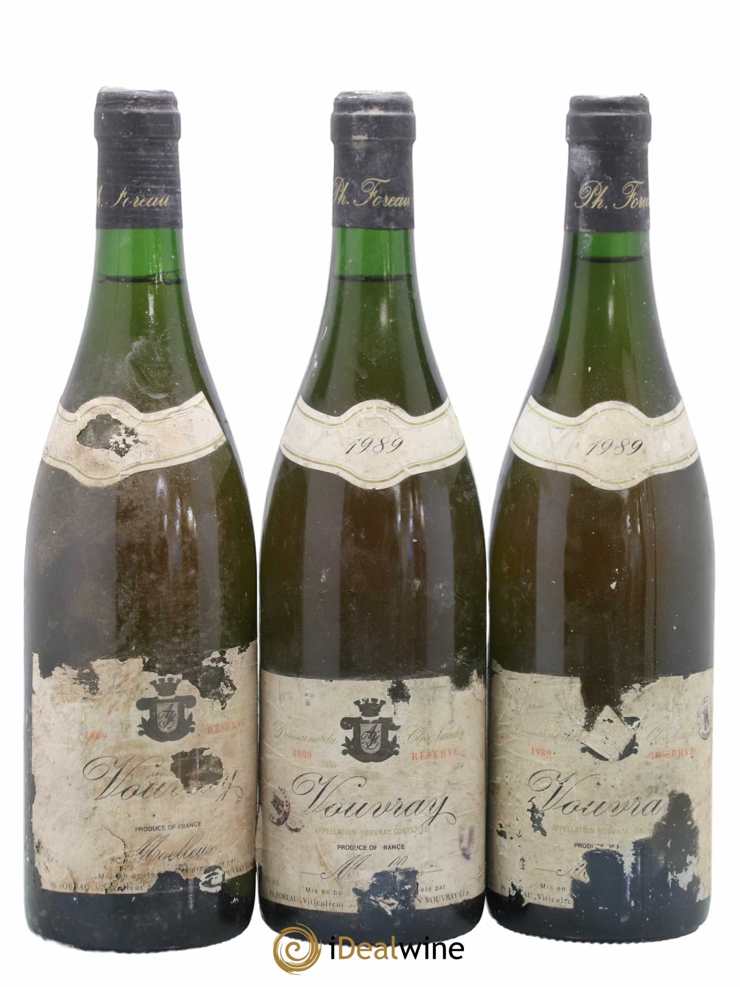 Vouvray Moelleux Réserve Clos Naudin - Philippe Foreau 1989 - Lotto di 3 bottiglie - 0