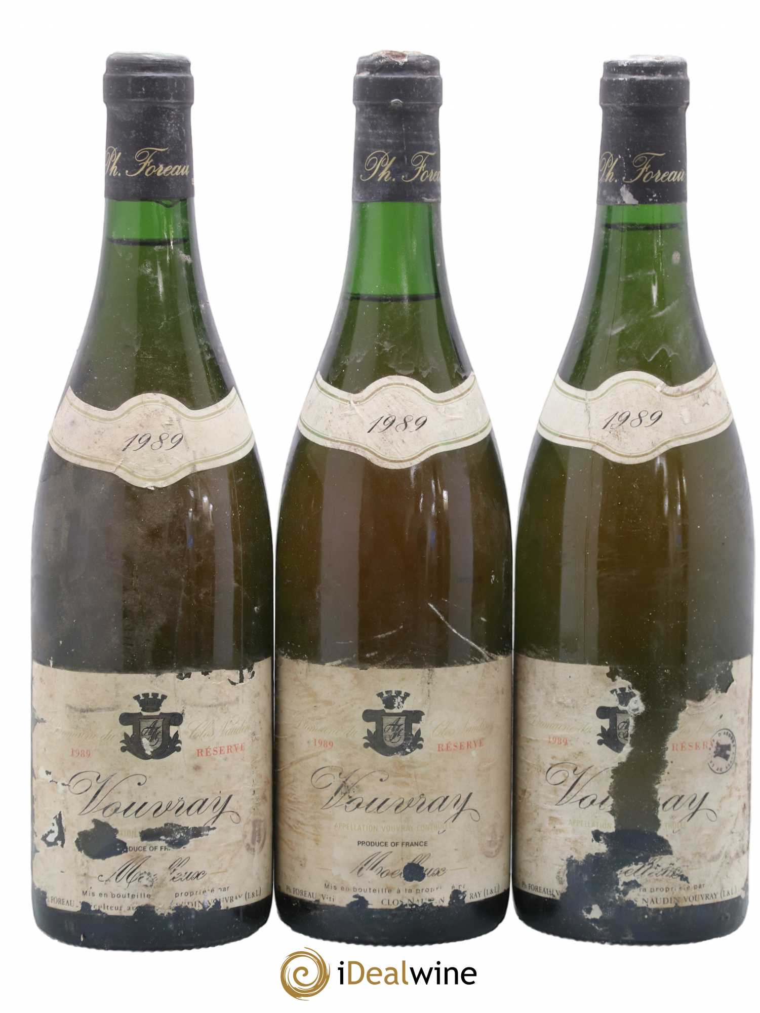Vouvray Moelleux Réserve Clos Naudin - Philippe Foreau 1989 - Lotto di 3 bottiglie - 0