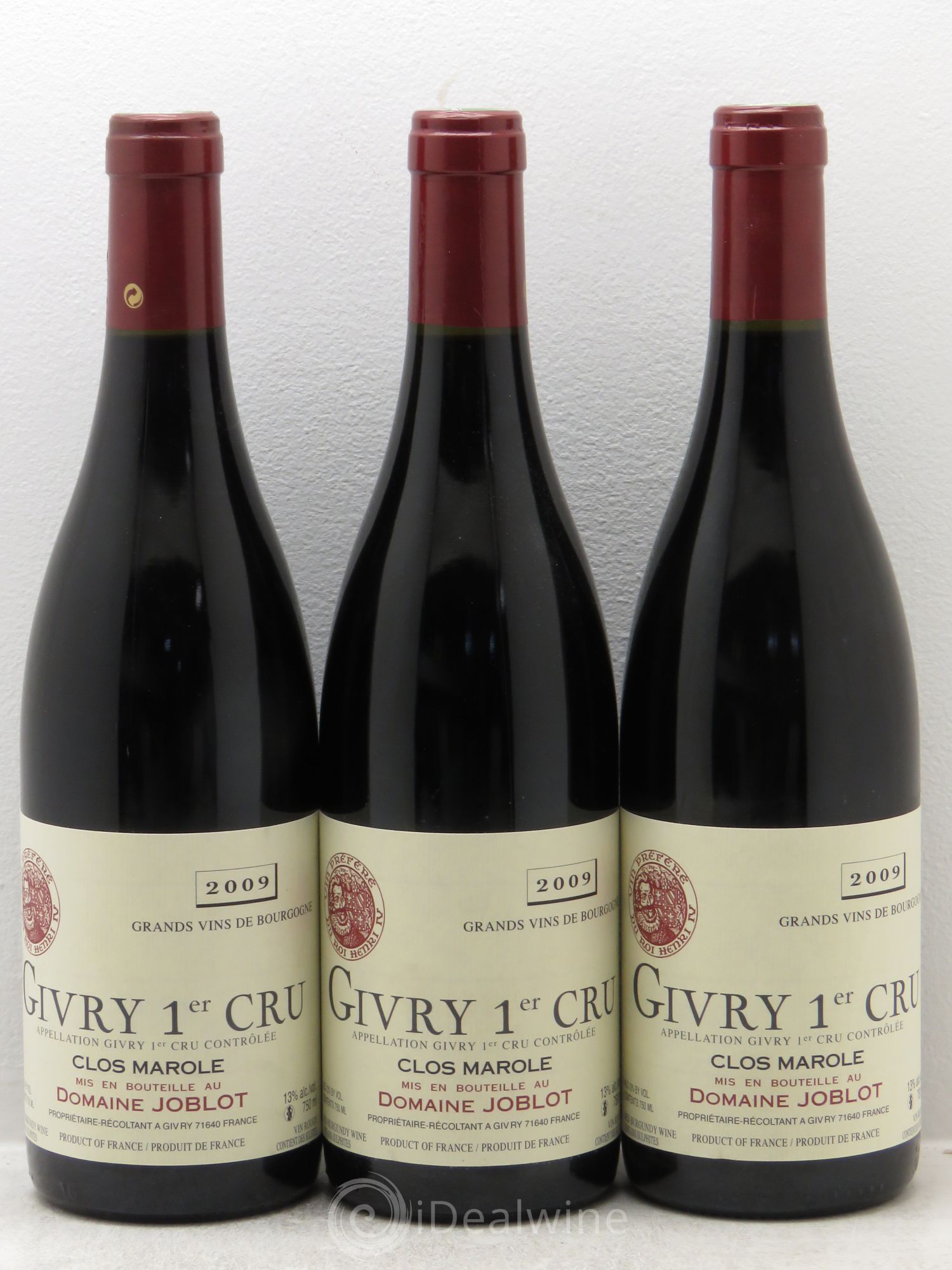 Givry 1er Cru Clos Marole Joblot (Domaine) 2009 - Lot de 3 bouteilles - 0
