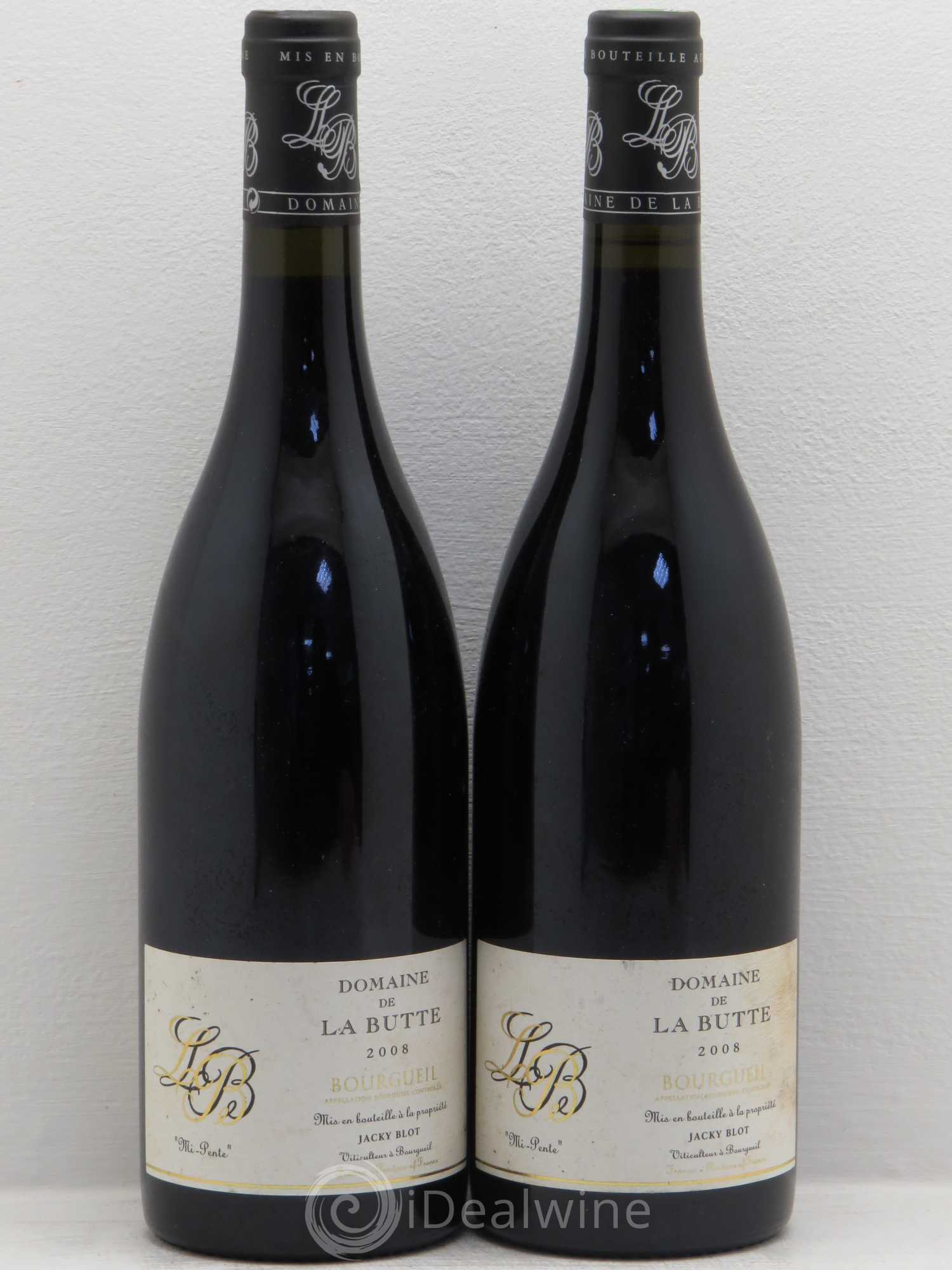 Bourgueil Mi-Pente Domaine de La Butte - Jacky Blot 2008 - Lot de 2 bouteilles - 0