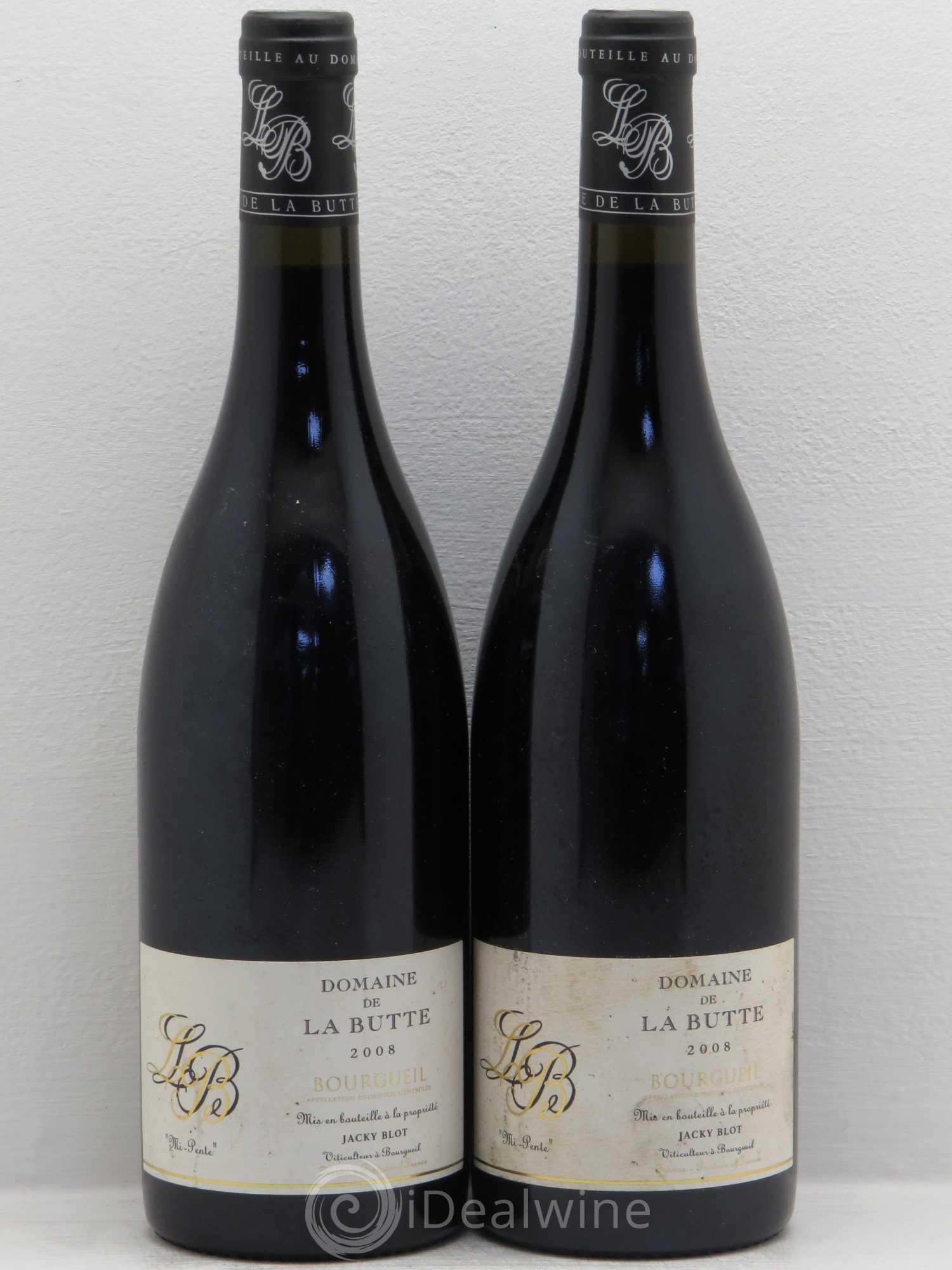 Bourgueil Mi-Pente Domaine de La Butte - Jacky Blot 2008 - Lot de 2 bouteilles - 0