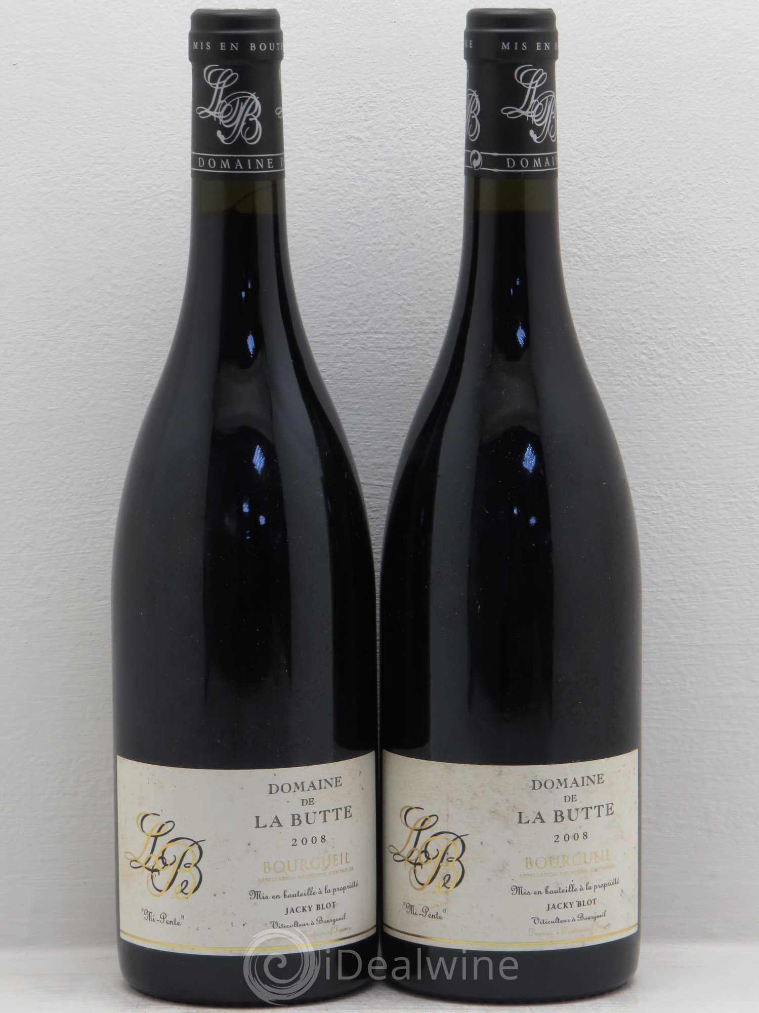 Bourgueil Mi-Pente Domaine de La Butte - Jacky Blot 2008 - Lot de 2 bouteilles - 0