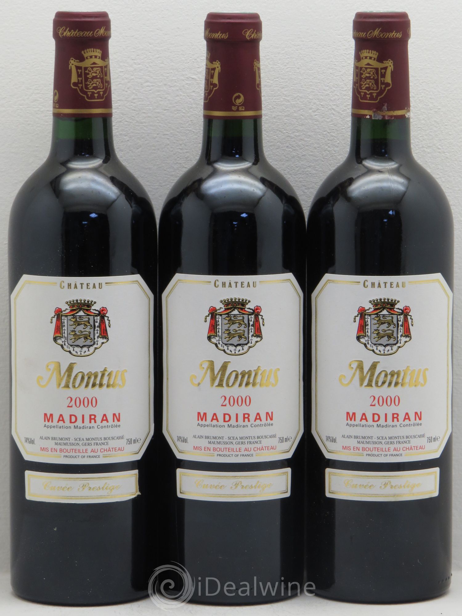 Madiran Château Montus-Prestige Alain Brumont 2000 - Lot de 3 bouteilles - 0