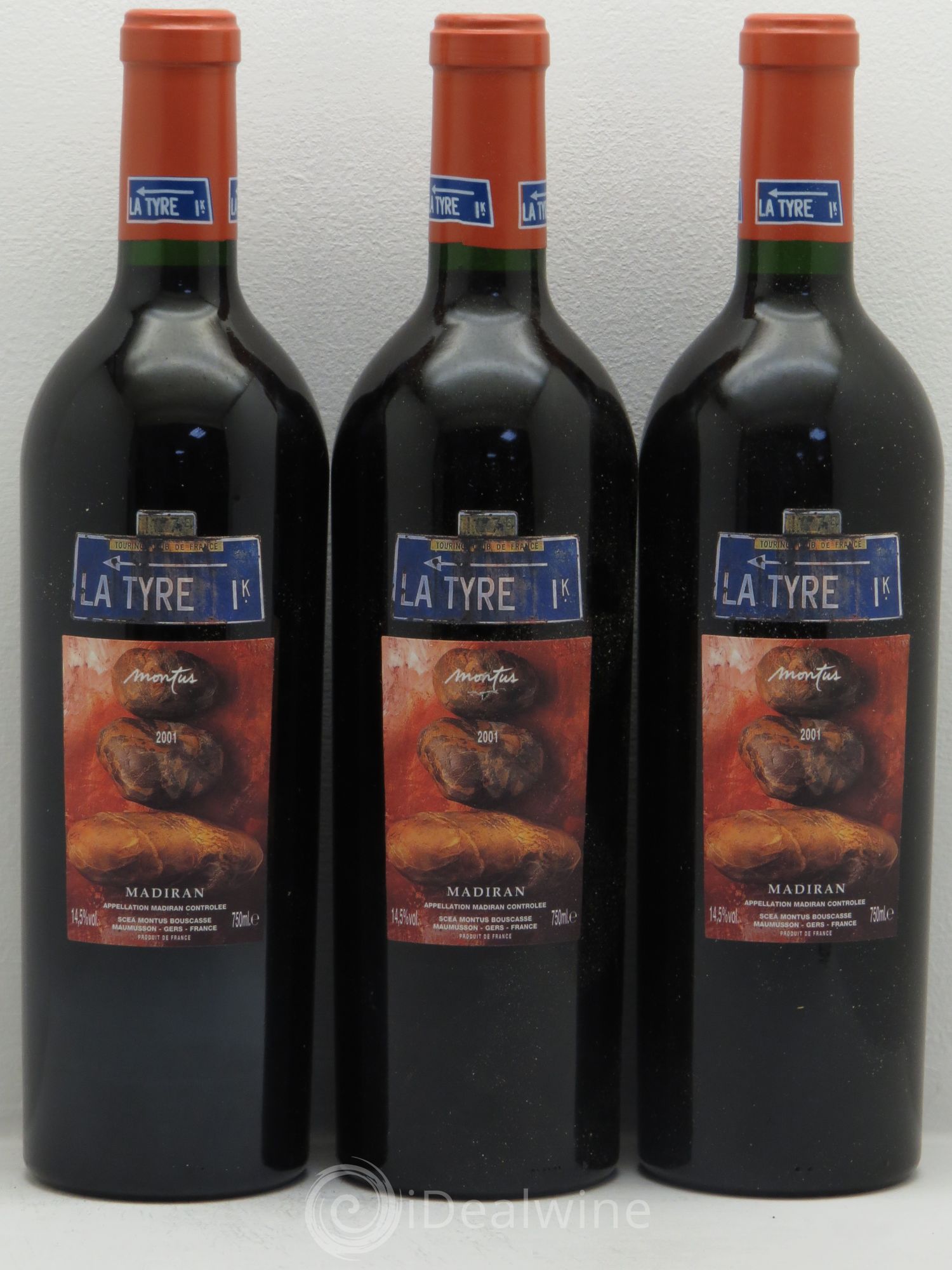 Madiran Château Montus-La Tyre Alain Brumont 2001 - Lot de 3 bouteilles - 0