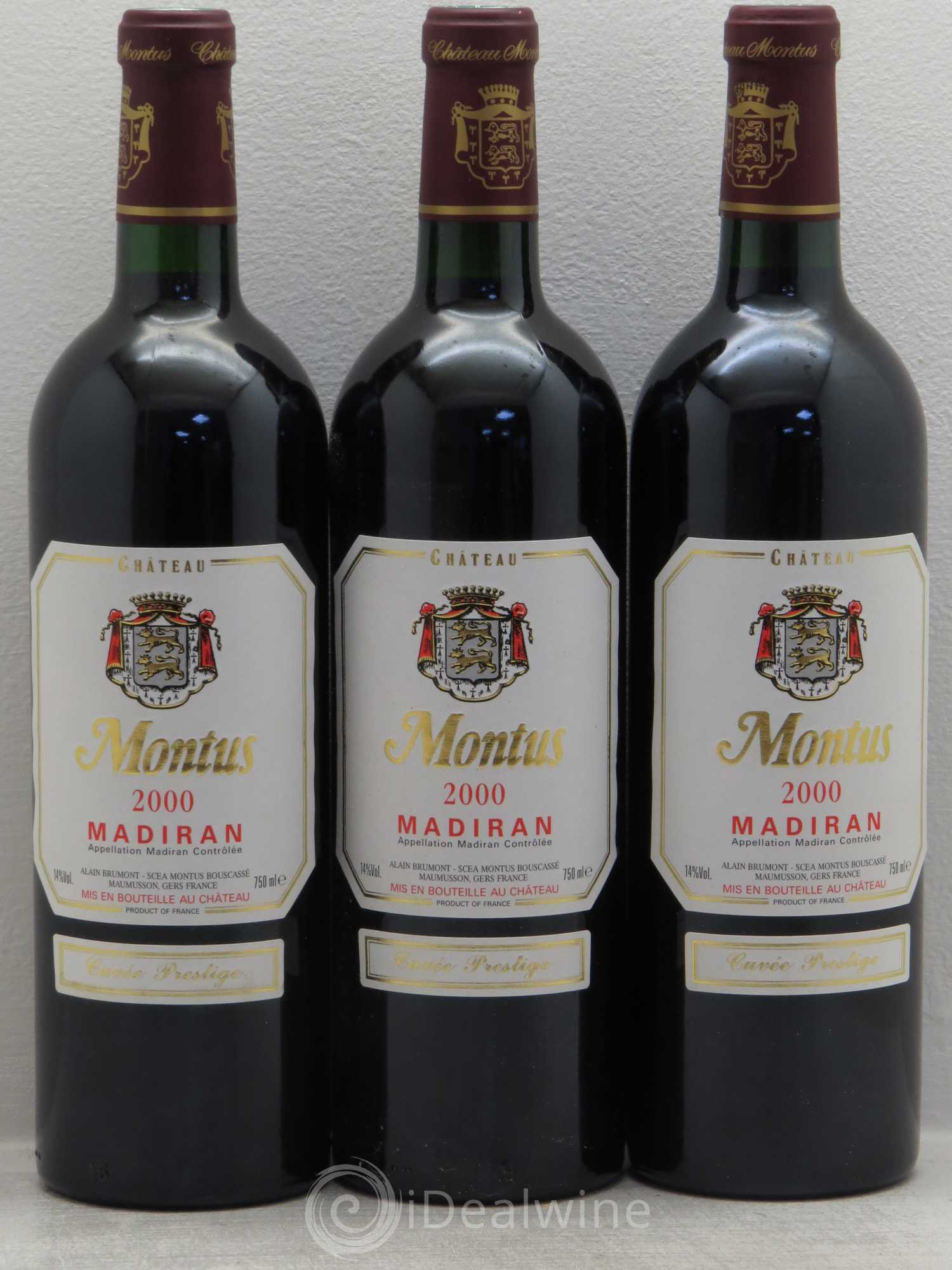 Madiran Château Montus-Prestige Alain Brumont 2000 - Lot de 3 bouteilles - 0