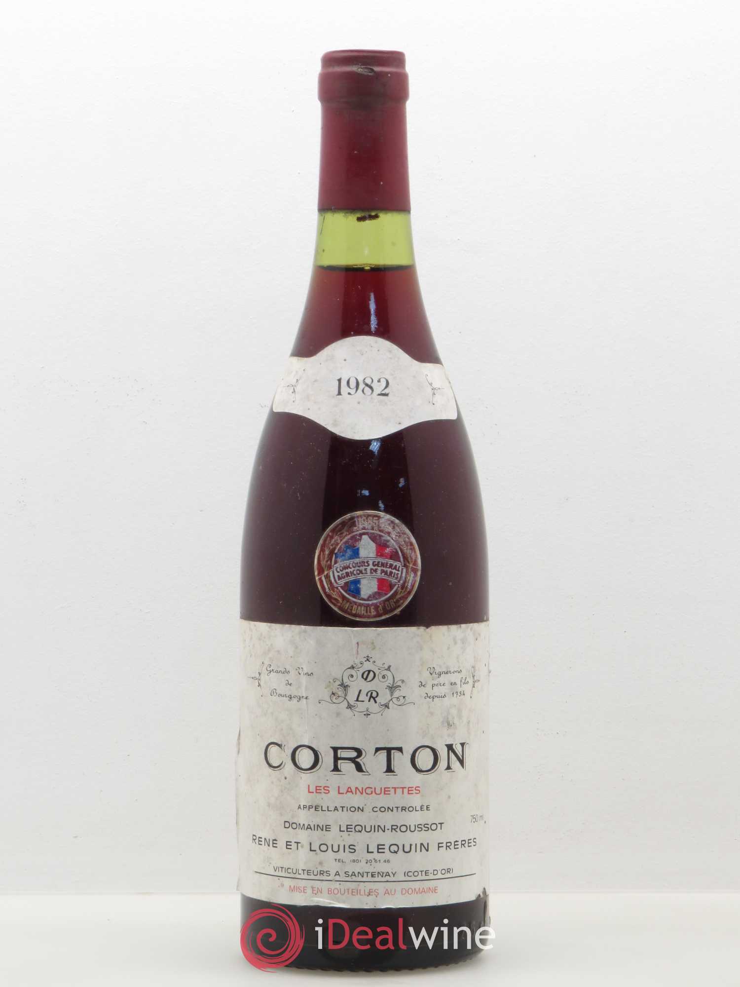 Corton Grand Cru Les Languettes René et Louis Lequin 1982 - Posten von 1 Flasche - 0