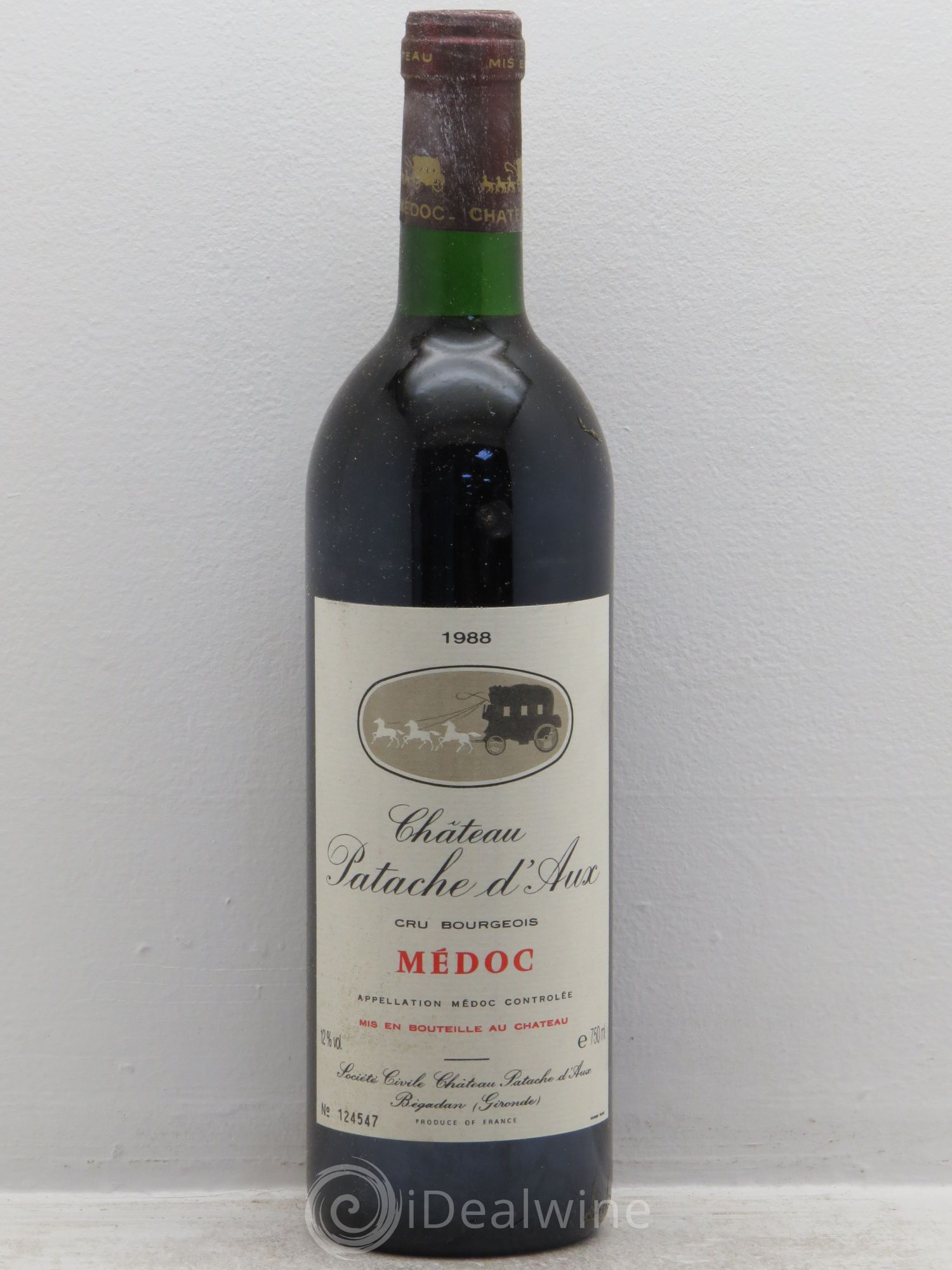 Château Patache d'Aux Cru Bourgeois 1988 - Lot de 6 bouteilles - 0