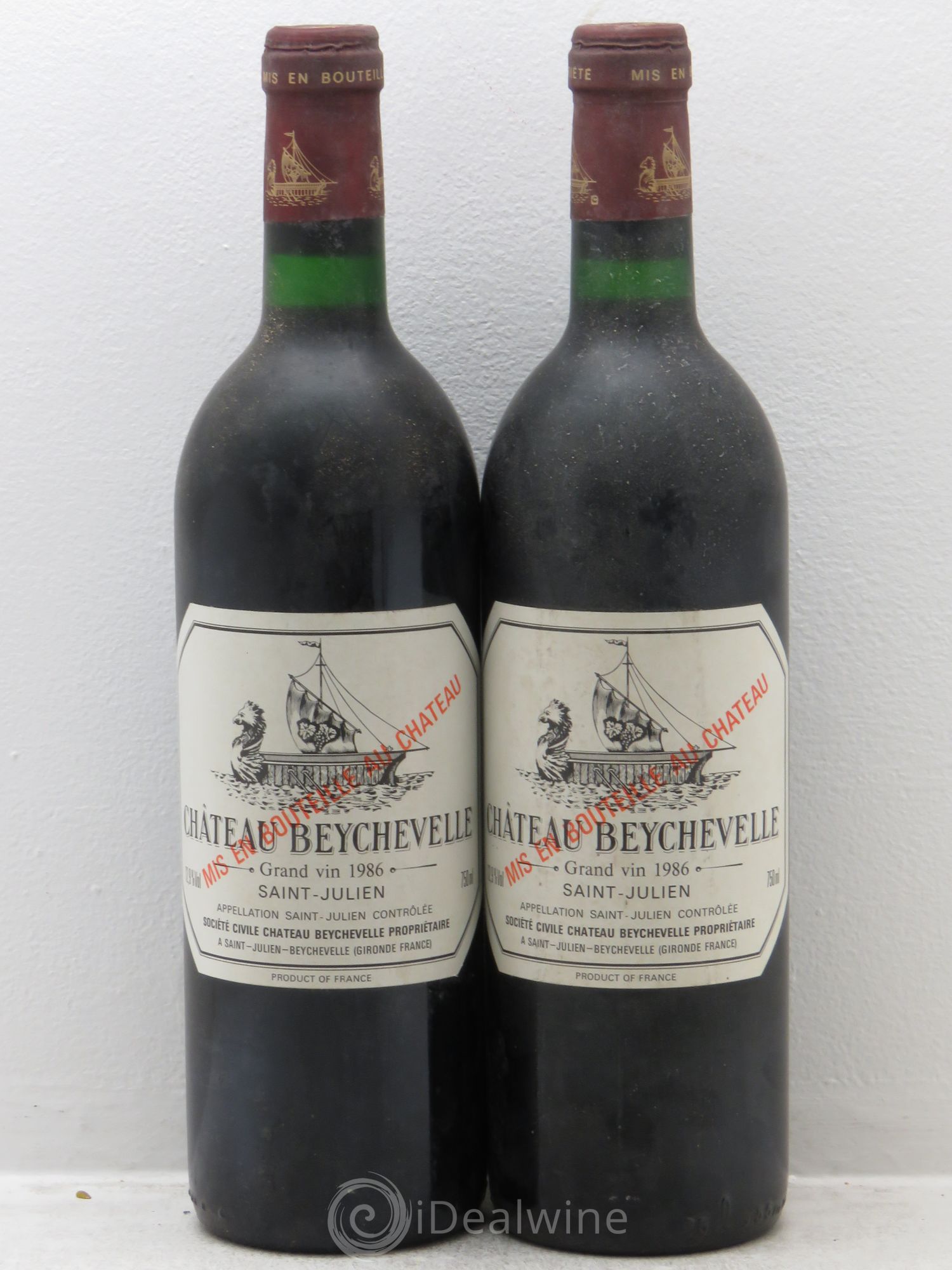 Château Beychevelle 4ème Grand Cru Classé 1986 - Lot de 2 bouteilles - 0