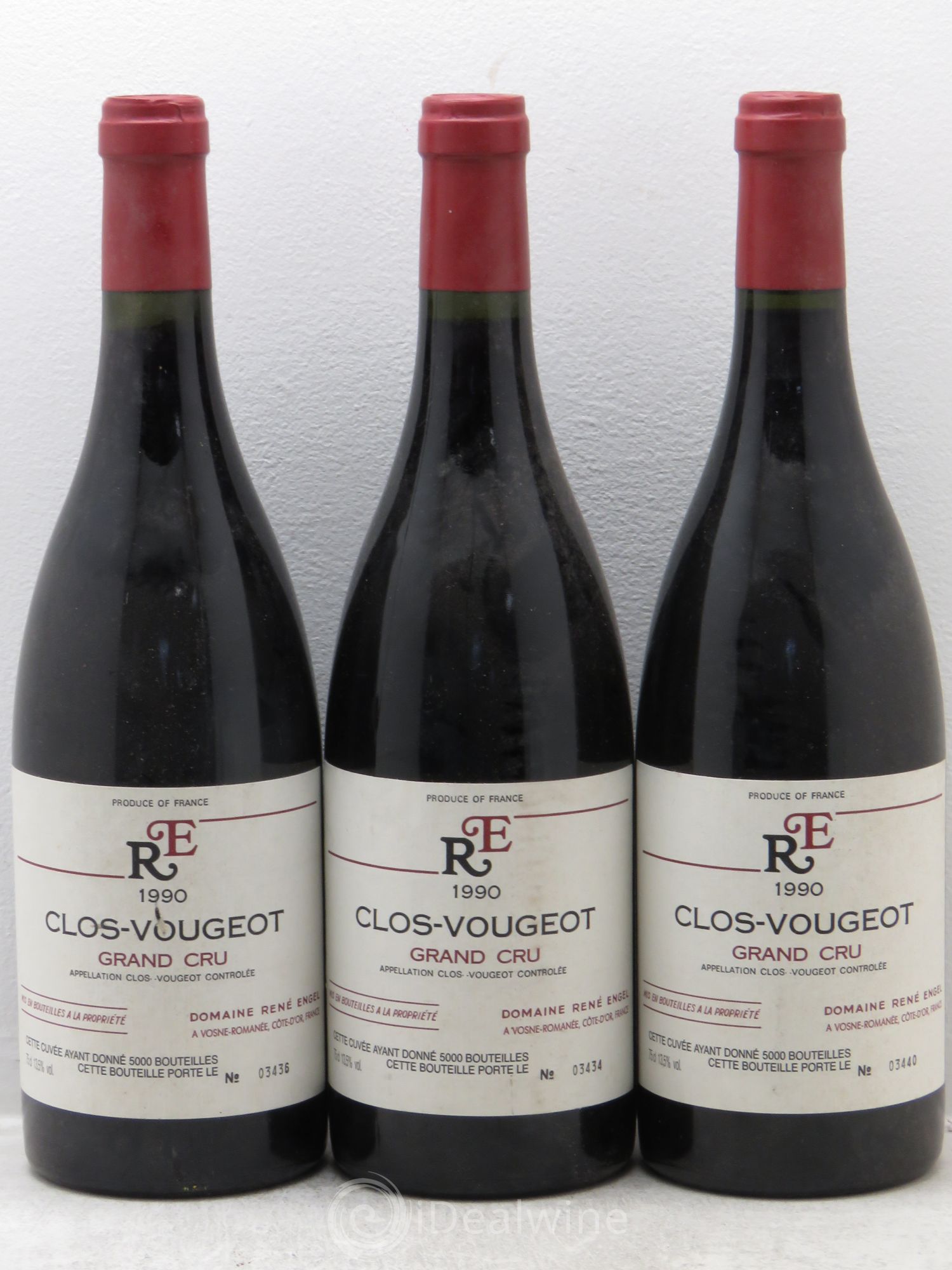 Clos de Vougeot Grand Cru Domaine René Engel - Domaine Eugénie 1990 - Lot de 3 bouteilles - 0