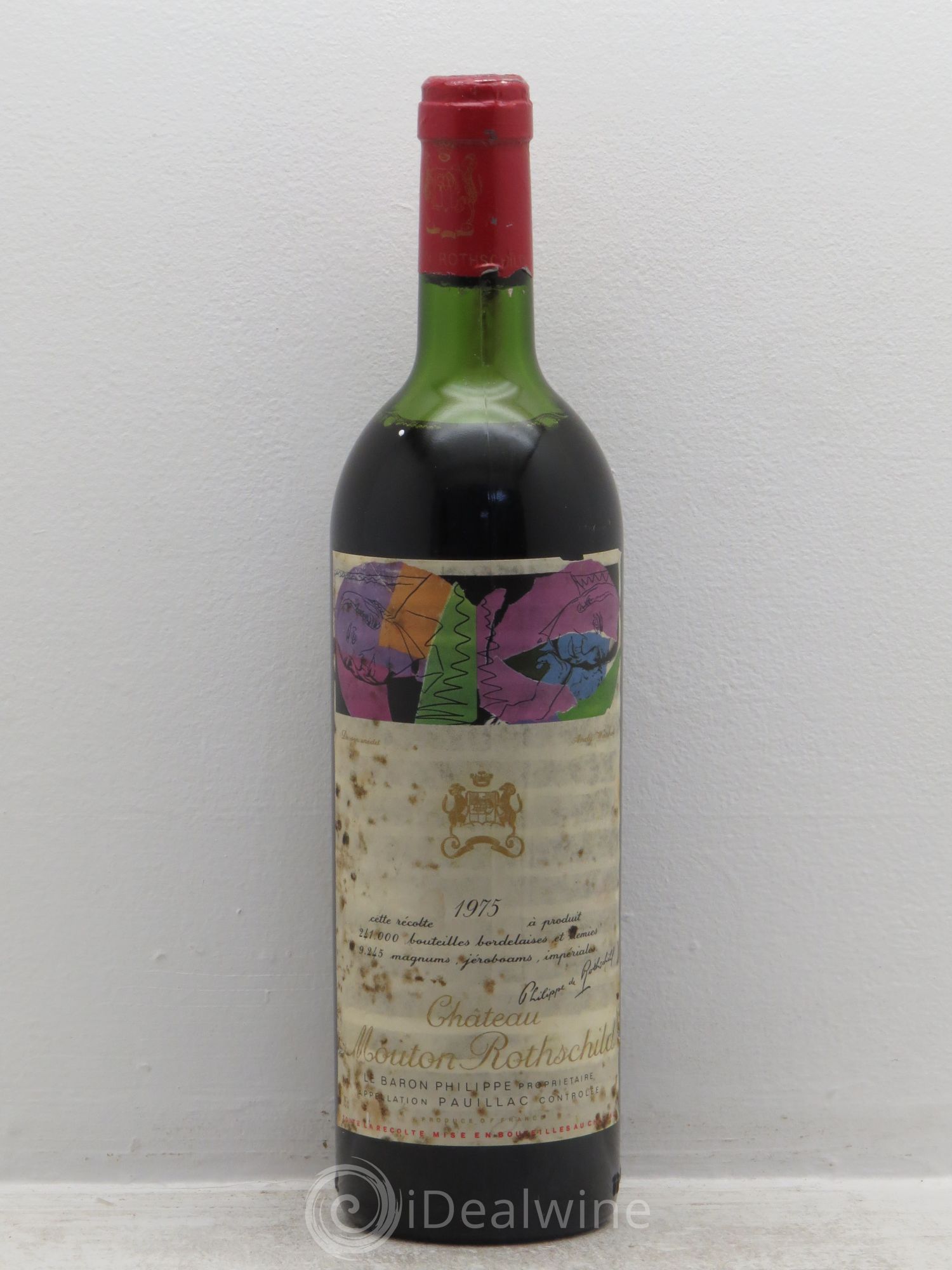 Château Mouton Rothschild 1er Grand Cru Classé 1975 - Lot de 1 bouteille - 0