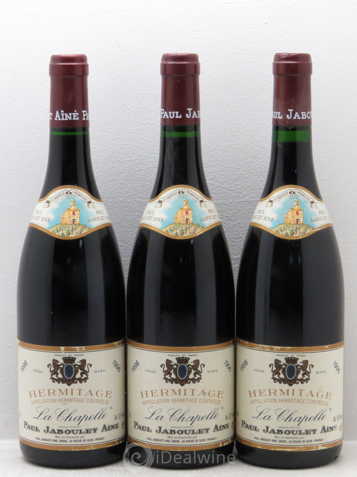 Hermitage La Chapelle Paul Jaboulet Ainé 1996 - Lot de 3 bouteilles - 0