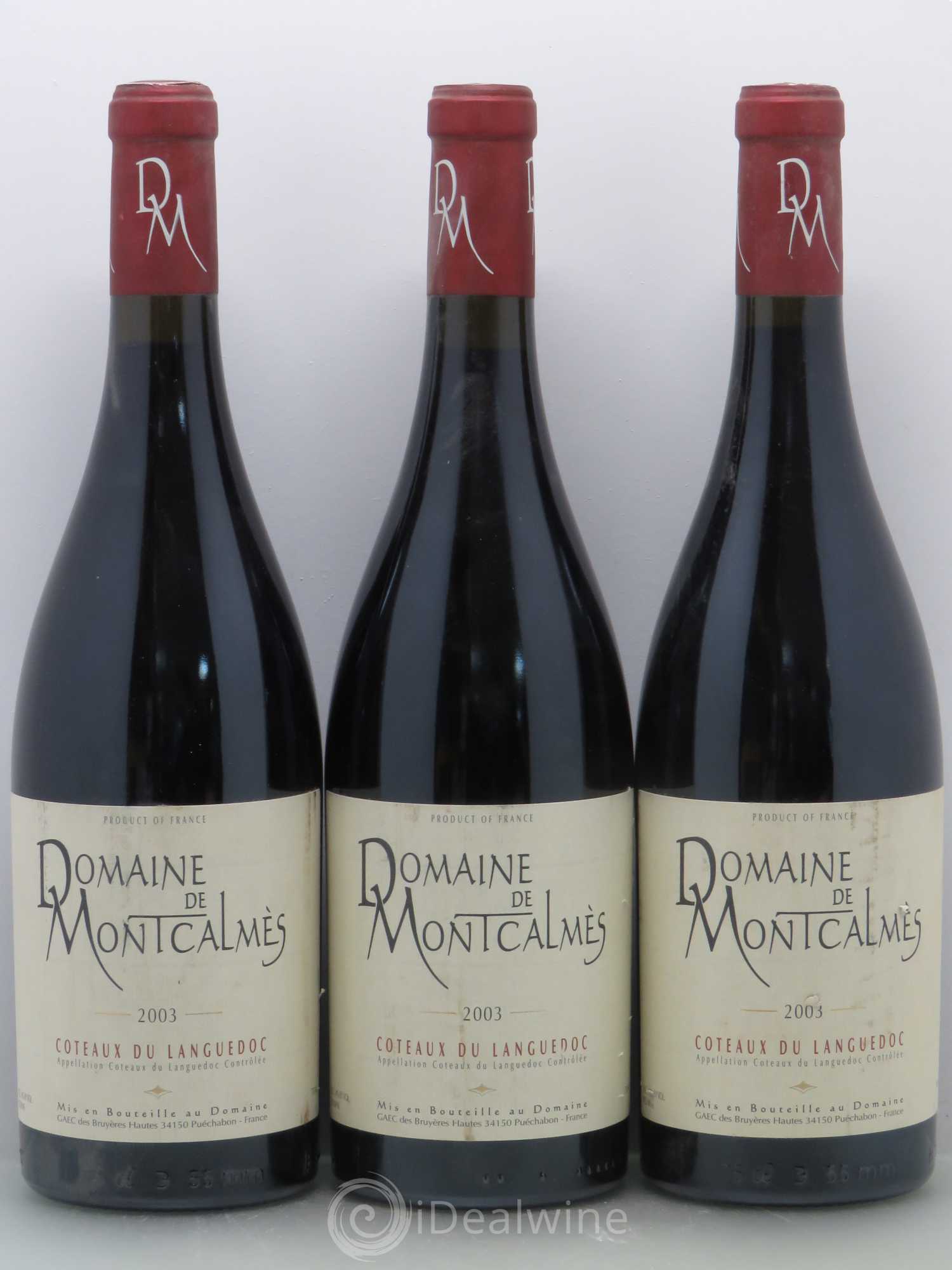 Terrasses du Larzac Domaine de Montcalmès Frédéric Pourtalié 2003 - Lot de 3 bouteilles - 0