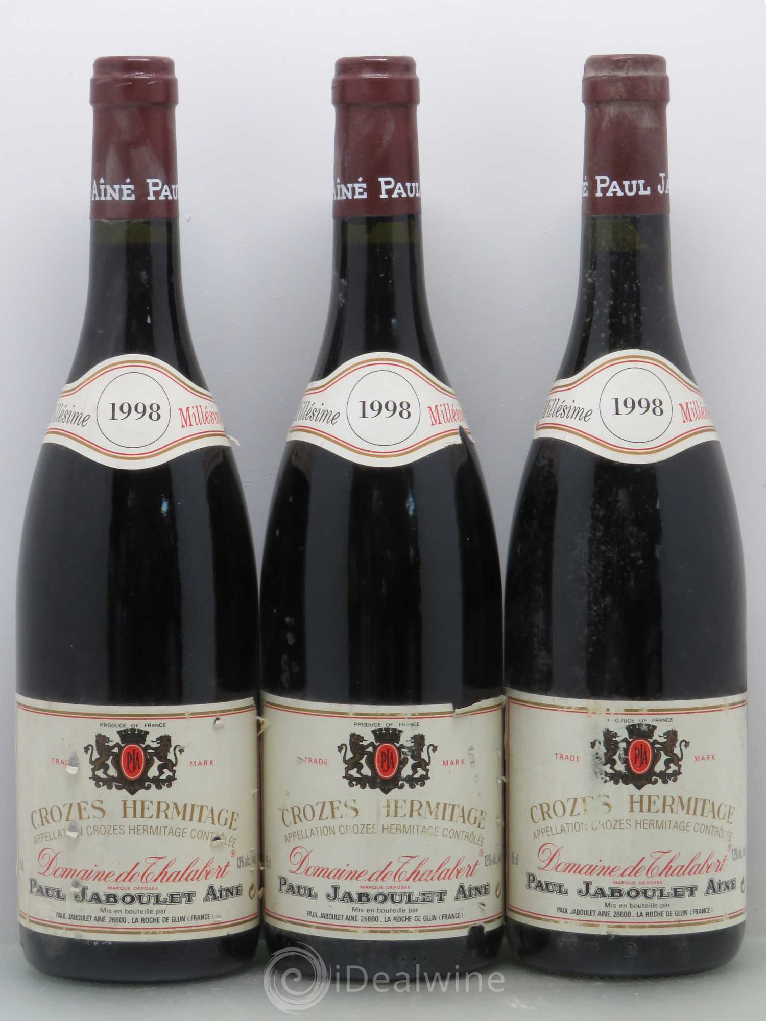 Crozes-Hermitage Domaine de Thalabert Paul Jaboulet Ainé 1998 - Lot de 6 bouteilles - 1
