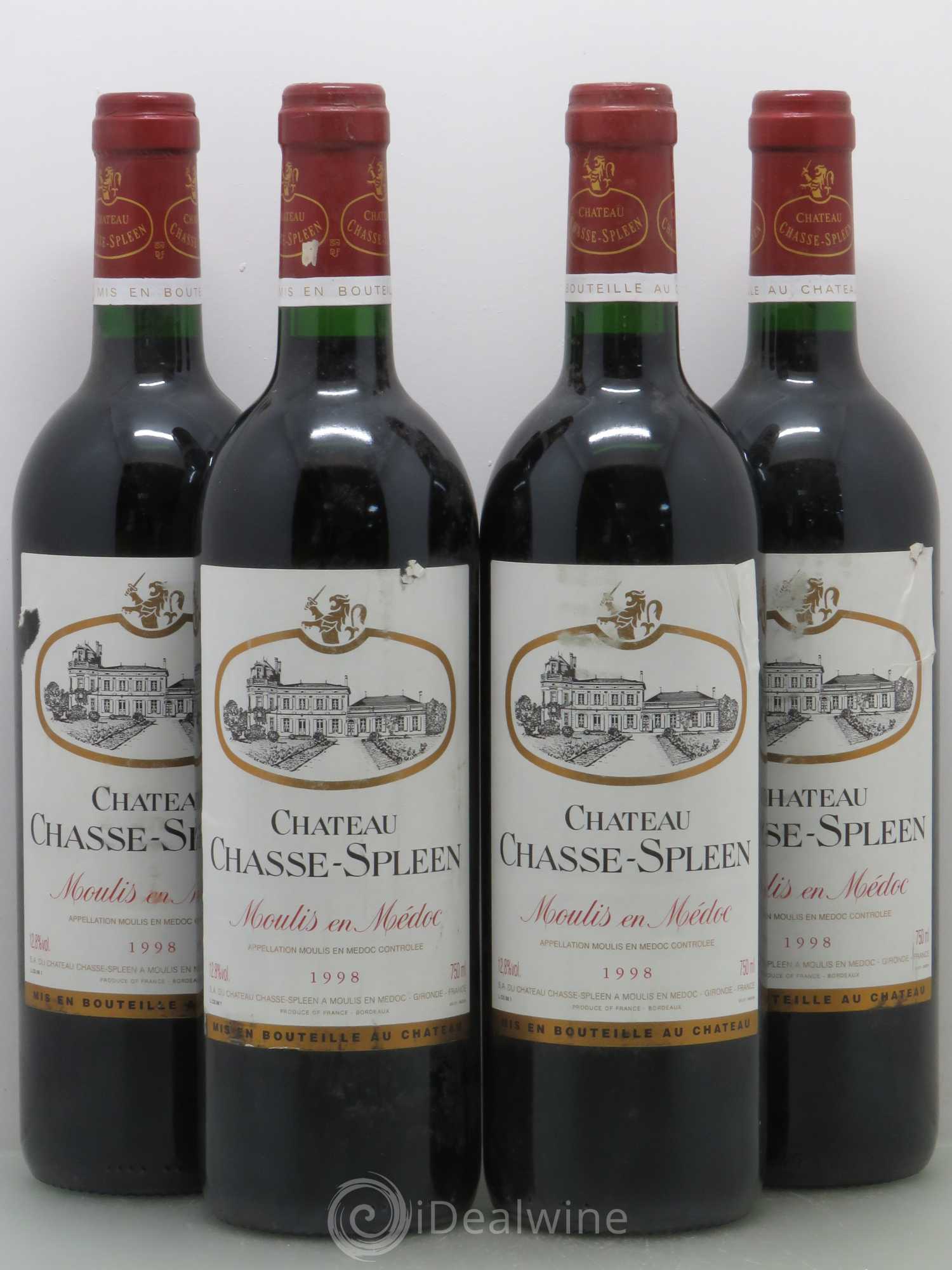 Château Chasse Spleen 1998 - Lot de 4 bouteilles - 0