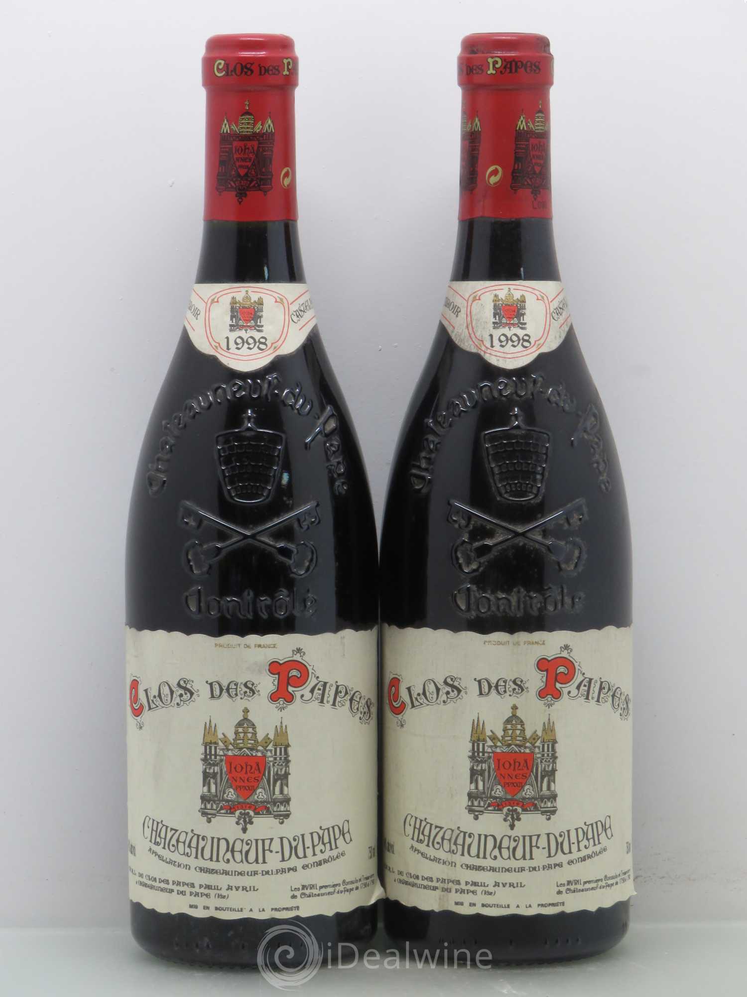 Châteauneuf-du-Pape Clos des Papes - Paul Avril 1998 - Lot de 2 bouteilles - 0