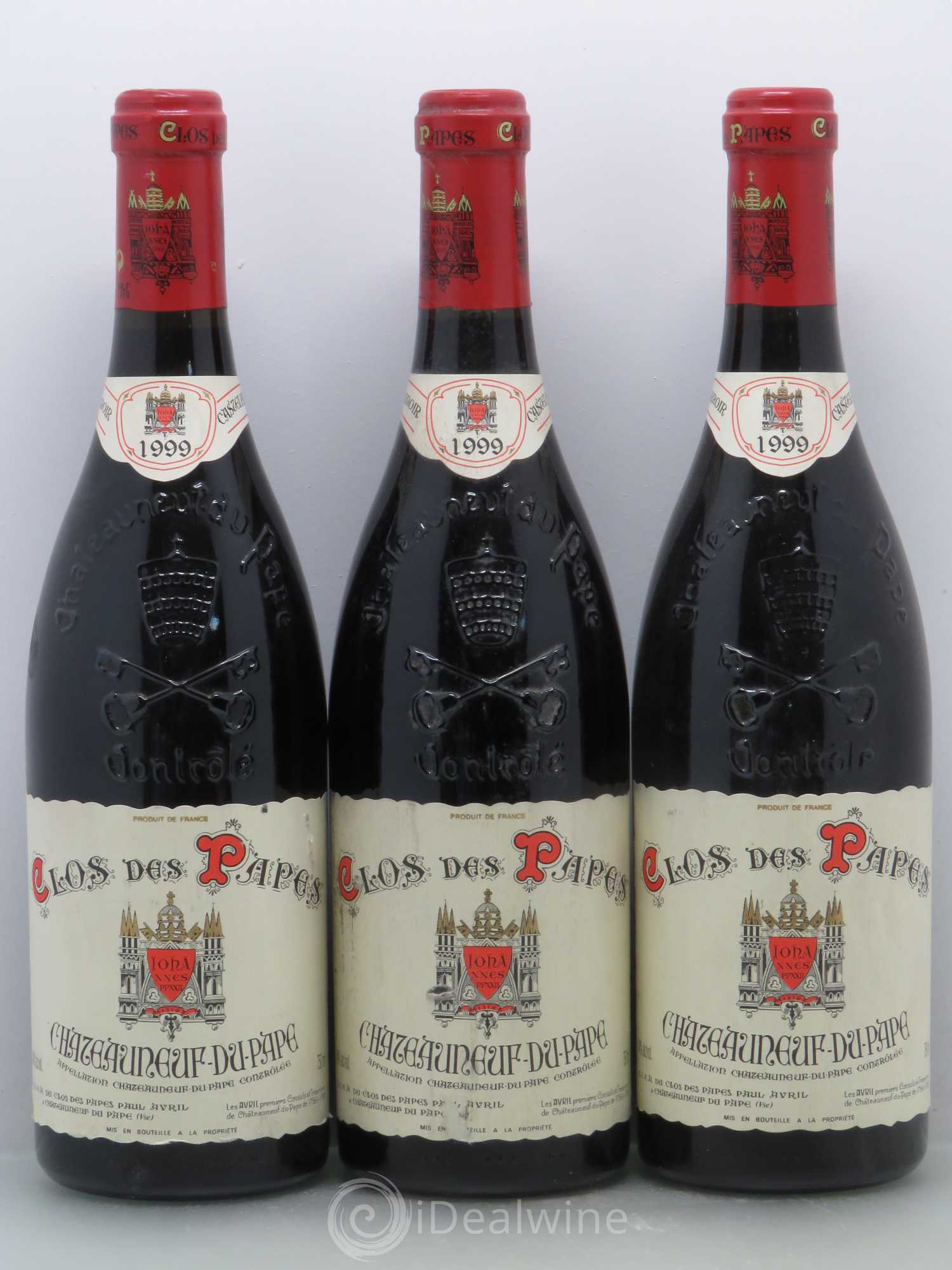 Châteauneuf-du-Pape Clos des Papes - Paul Avril 1999 - Lot de 3 bouteilles - 0