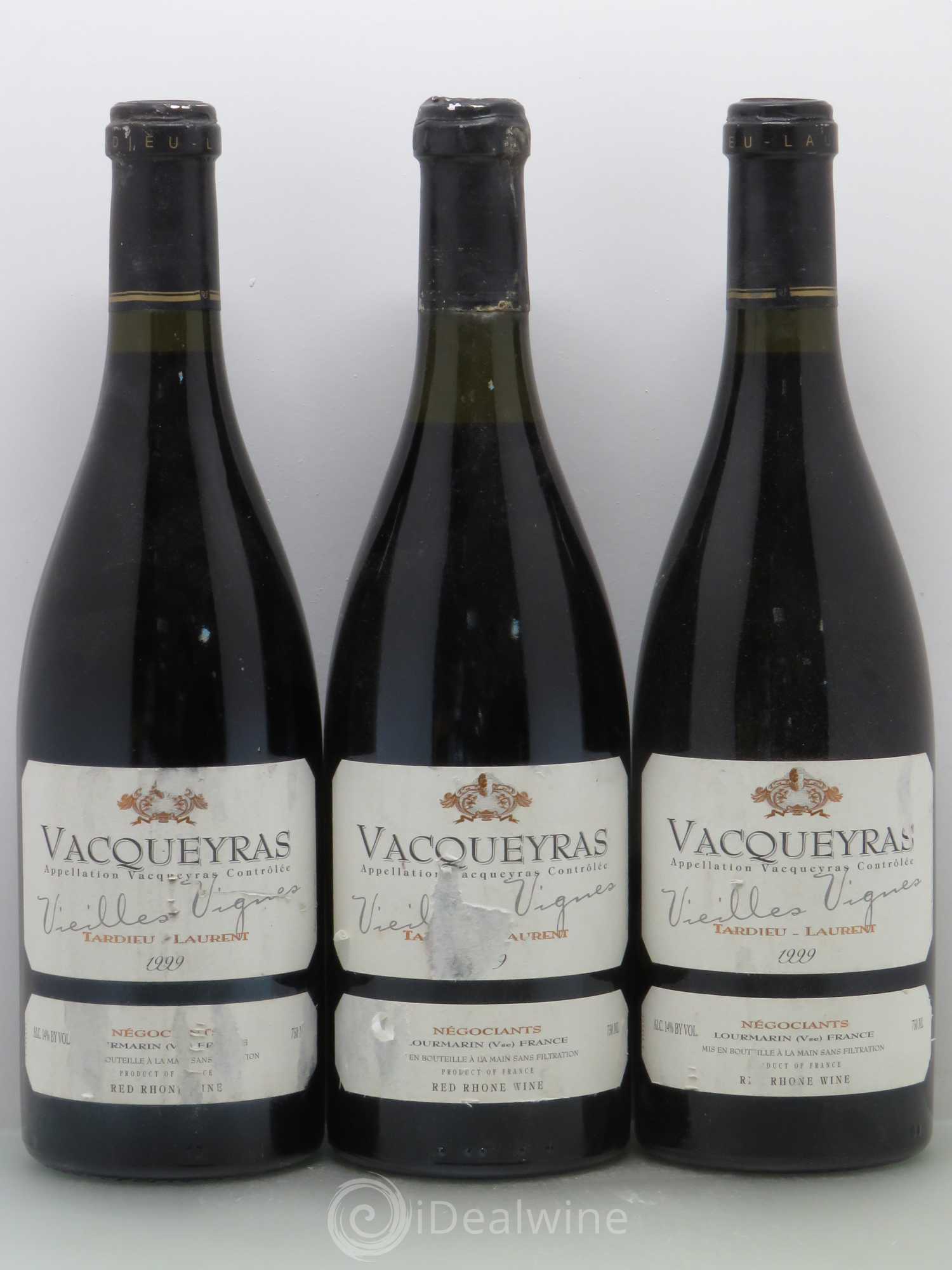 Vacqueyras Vieilles Vignes Tardieu Laurent 1999 - Lot de 3 bouteilles - 0