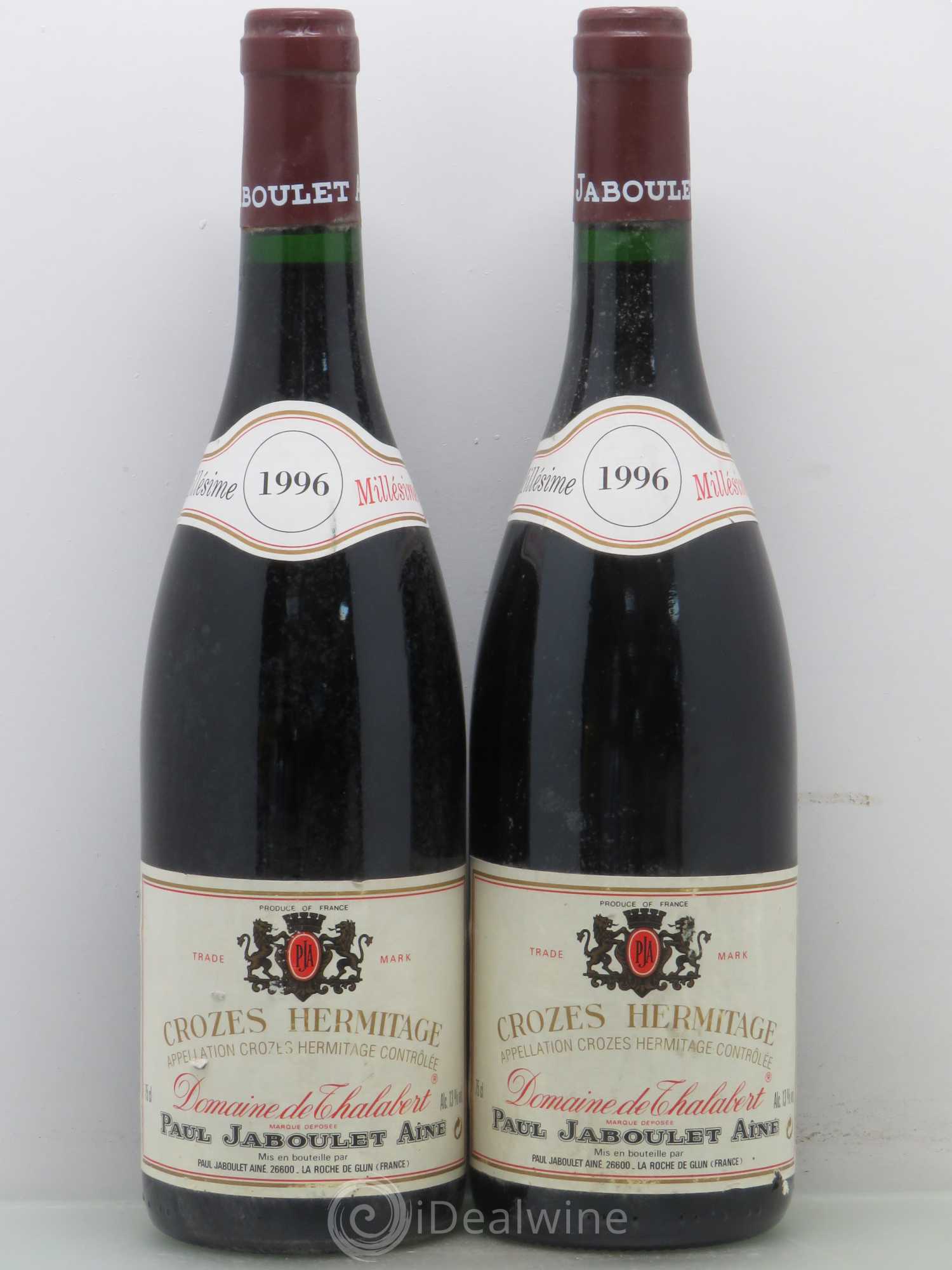 Crozes-Hermitage Domaine de Thalabert Paul Jaboulet Ainé 1996 - Lot de 2 bouteilles - 0