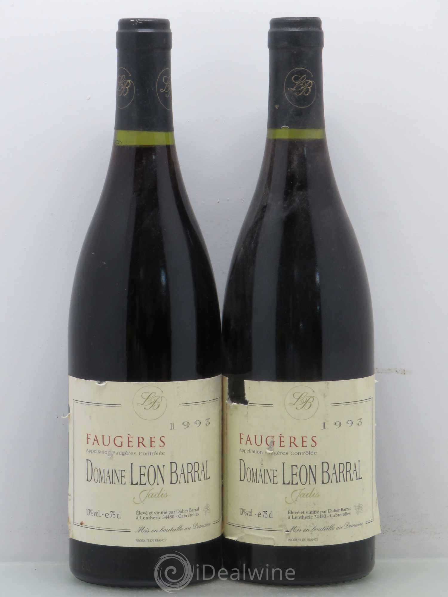 Faugères Jadis Domaine Léon Barral 1993 - Lot de 2 bouteilles - 0