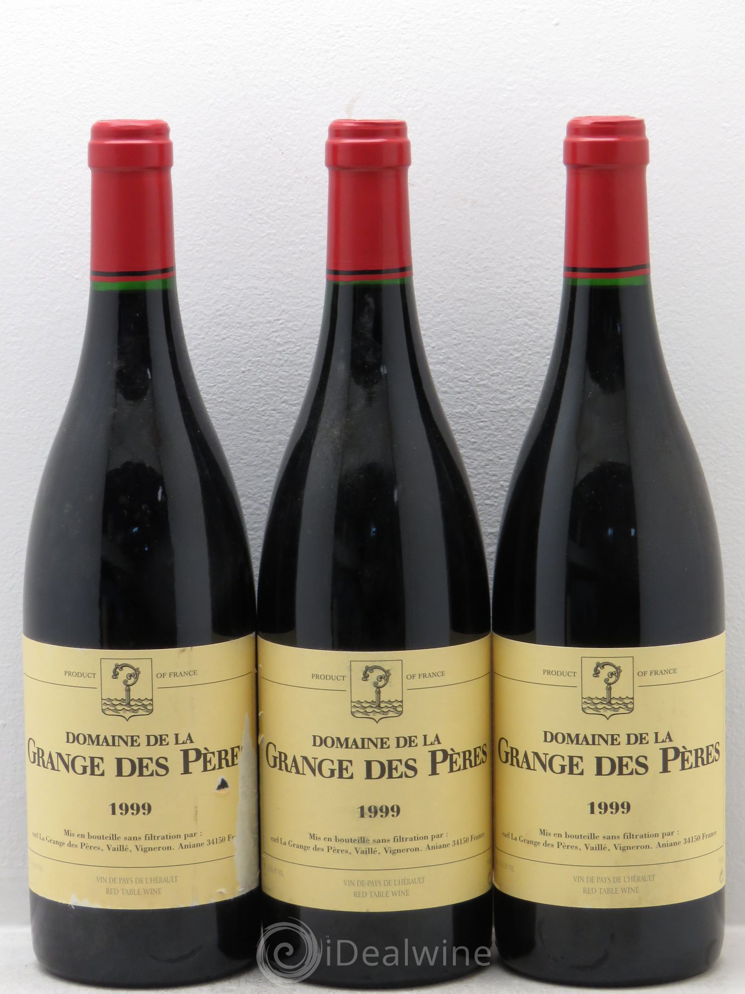 Pays d'Hérault Grange des Pères Laurent Vaillé 1999 - Lot de 3 bouteilles - 0