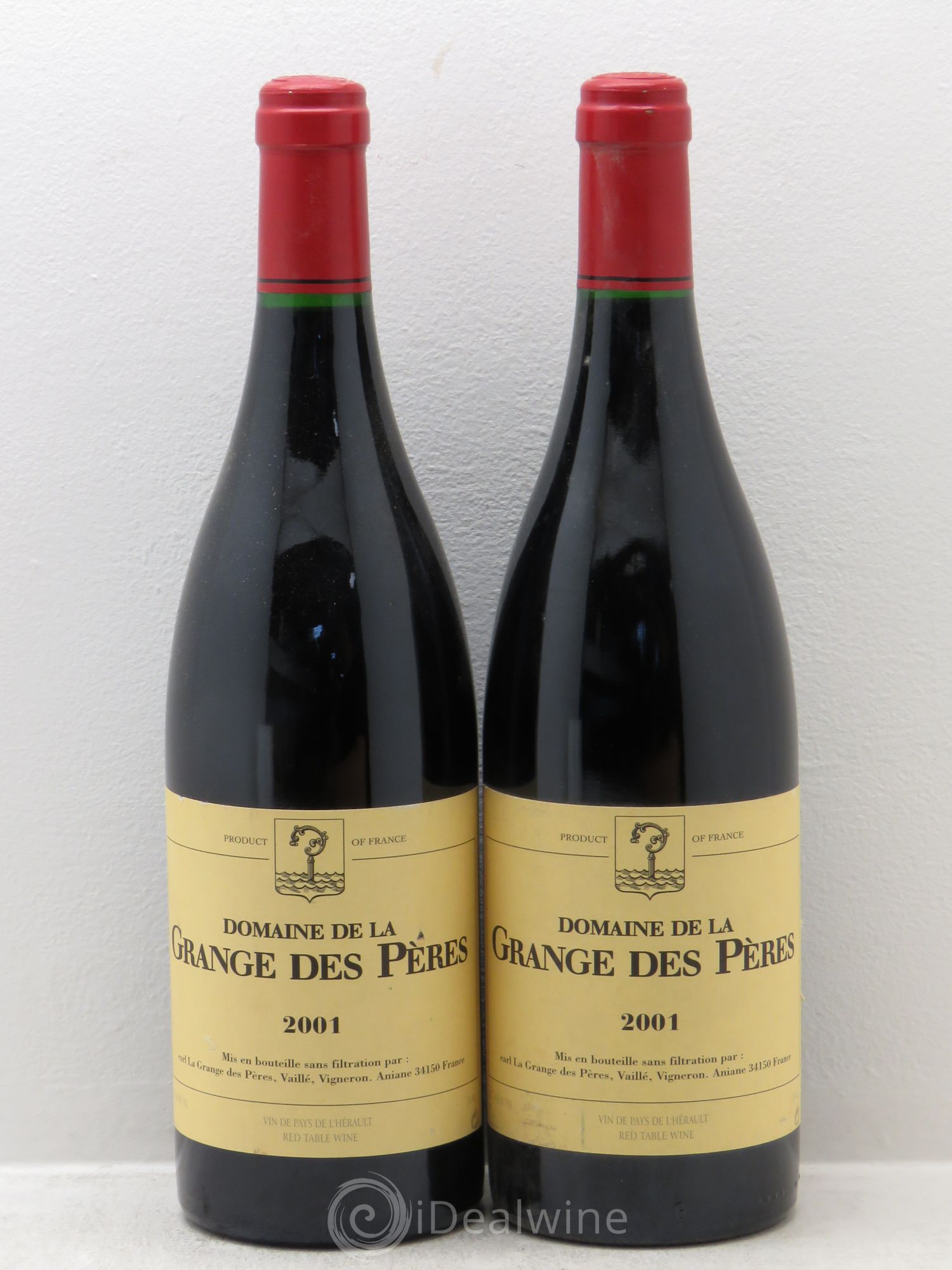Pays d'Hérault Grange des Pères Laurent Vaillé 2001 - Lot de 2 bouteilles - 0