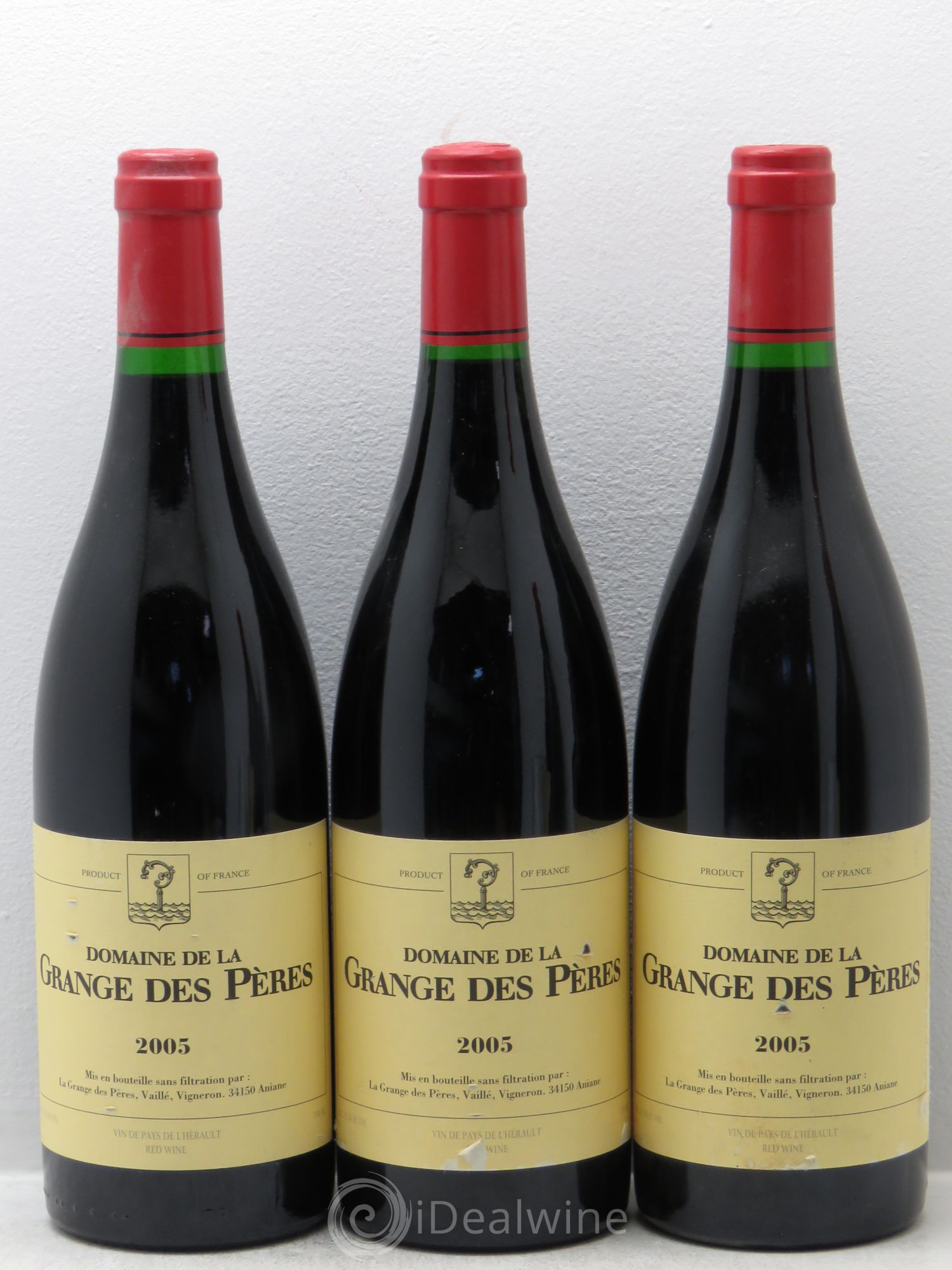 Pays d'Hérault Grange des Pères Laurent Vaillé 2005 - Lot de 3 bouteilles - 0