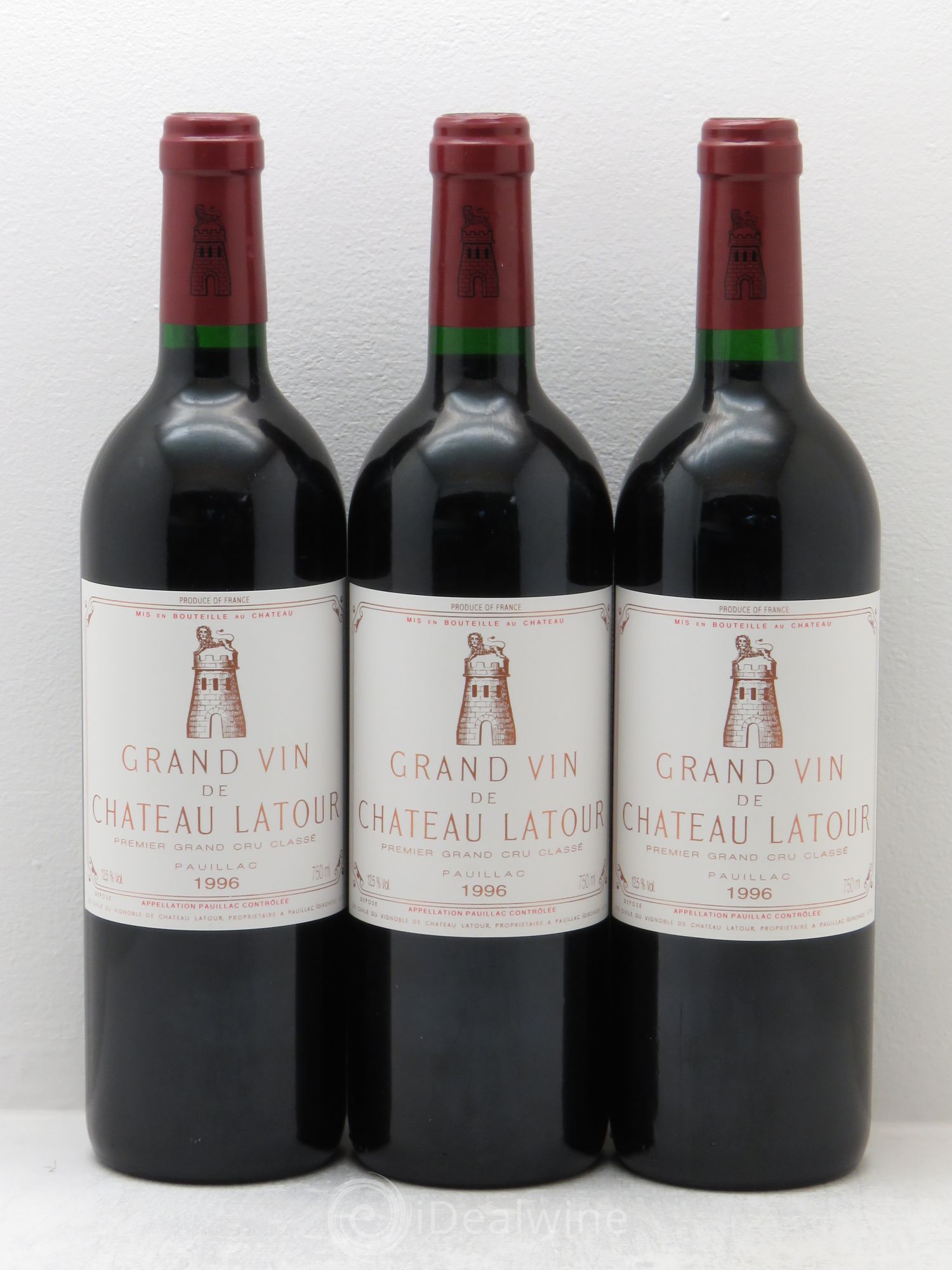 Château Latour 1er Grand Cru Classé 1996 - Lot de 3 bouteilles - 0