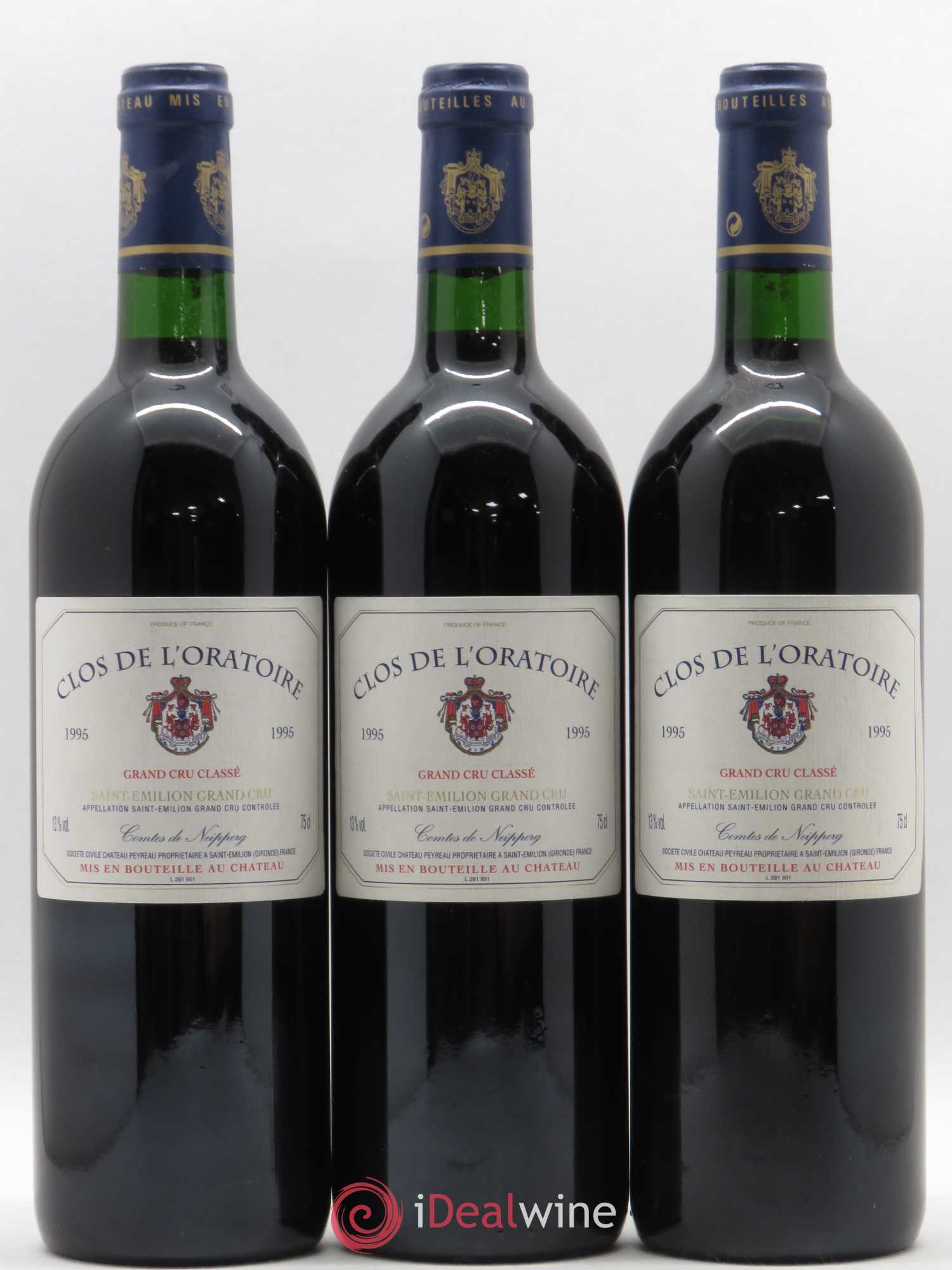 Clos de l'Oratoire Grand Cru Classé 1995 - Lot de 12 bouteilles - 1