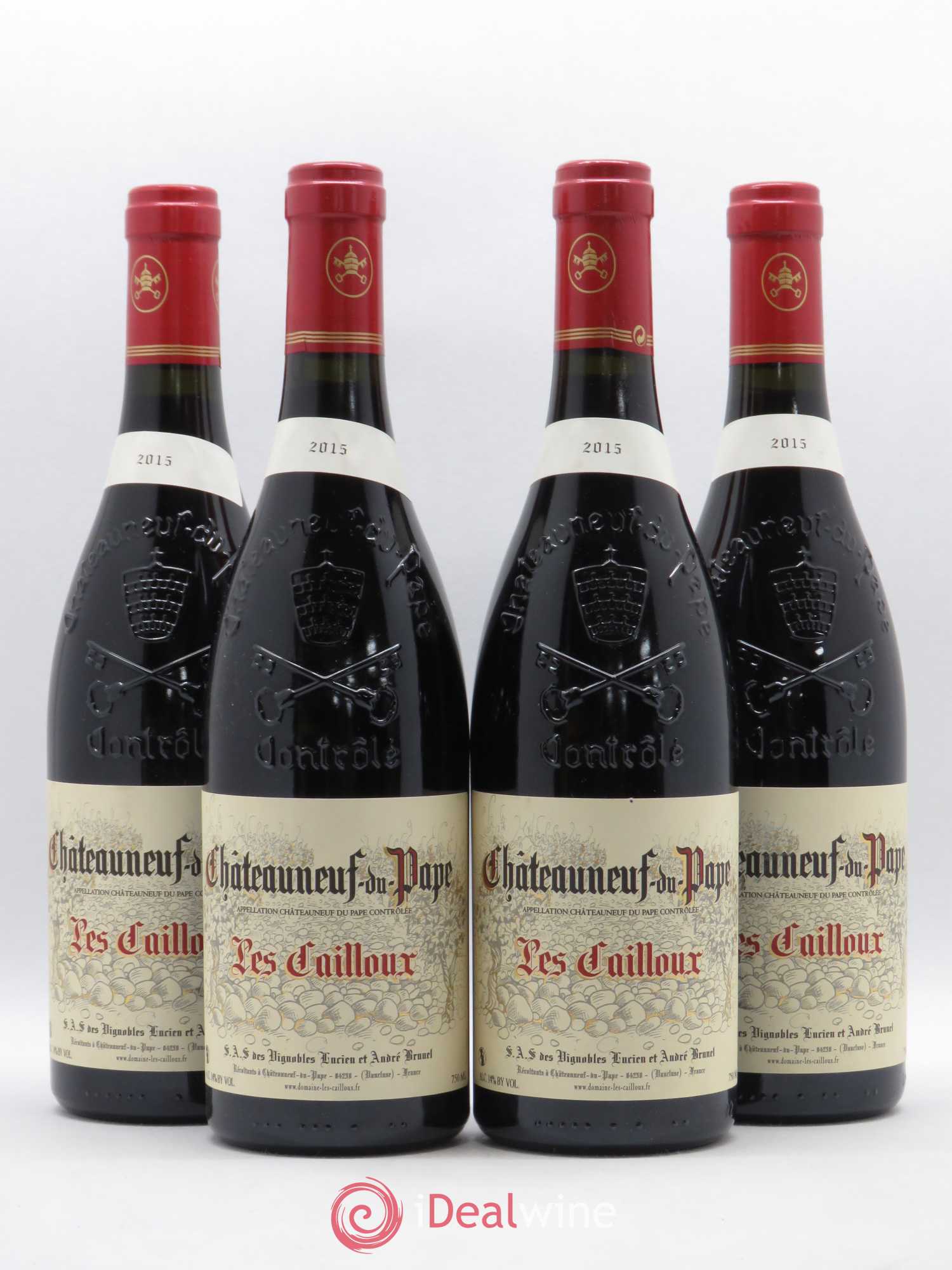 Châteauneuf-du-Pape Les Cailloux André Brunel 2015 - Lot de 4 bouteilles - 0