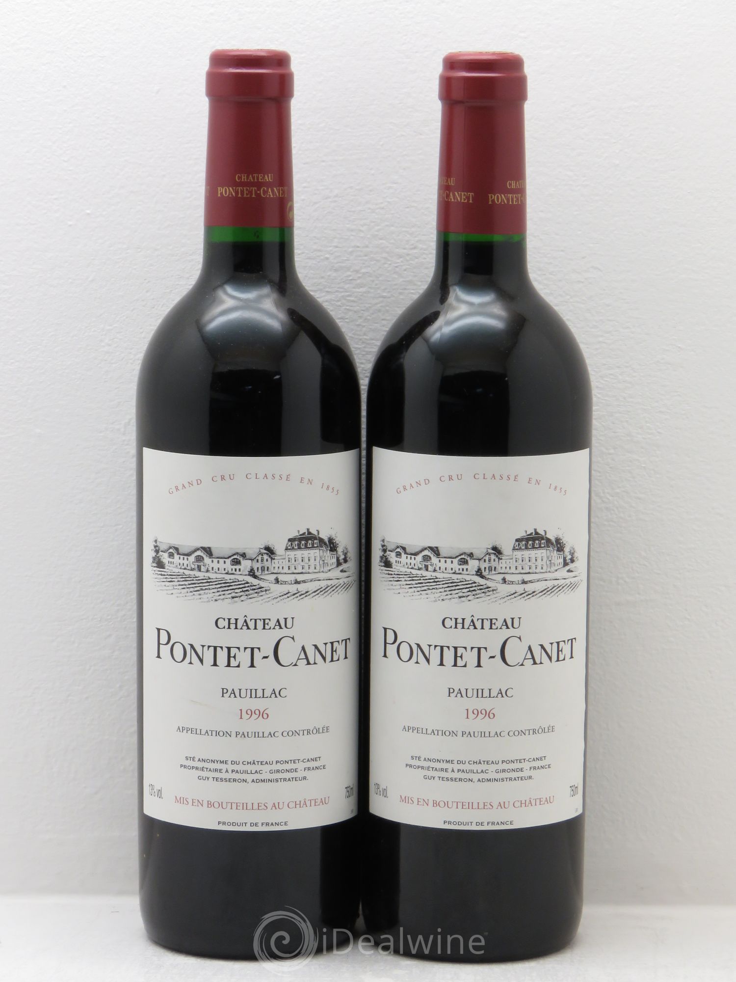 Château Pontet Canet 5ème Grand Cru Classé 1996 - Lot de 2 bouteilles - 0