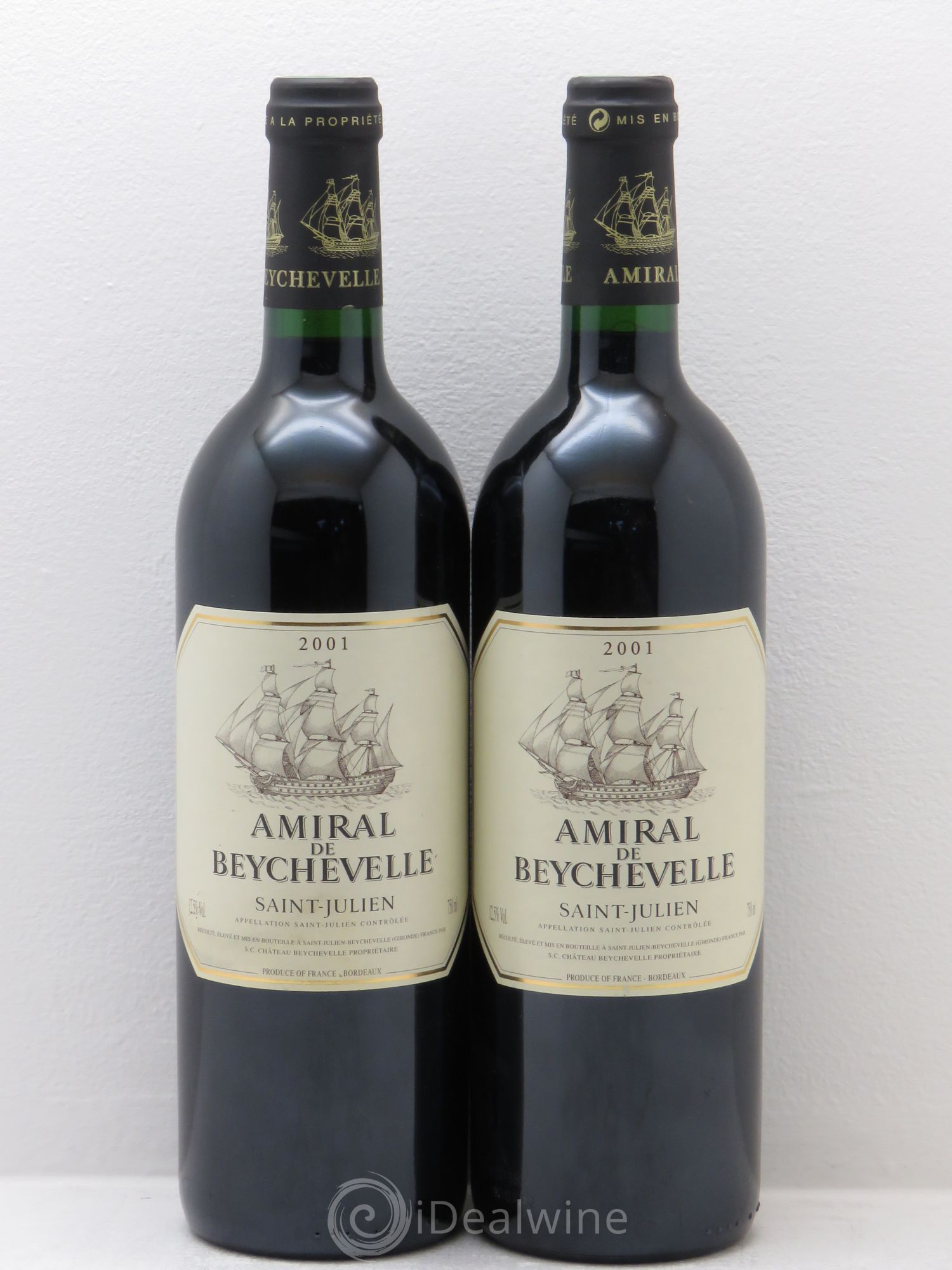 Amiral de Beychevelle Second Vin 2001 - Lot de 2 bouteilles - 0