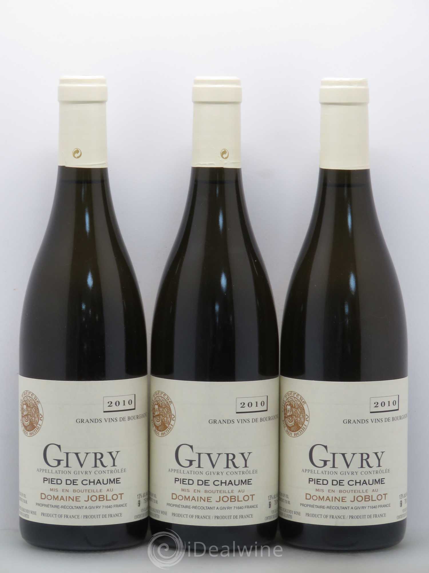 Givry Pied de Chaume Joblot (Domaine) 2010 - Lotto di 6 bottiglie - 2