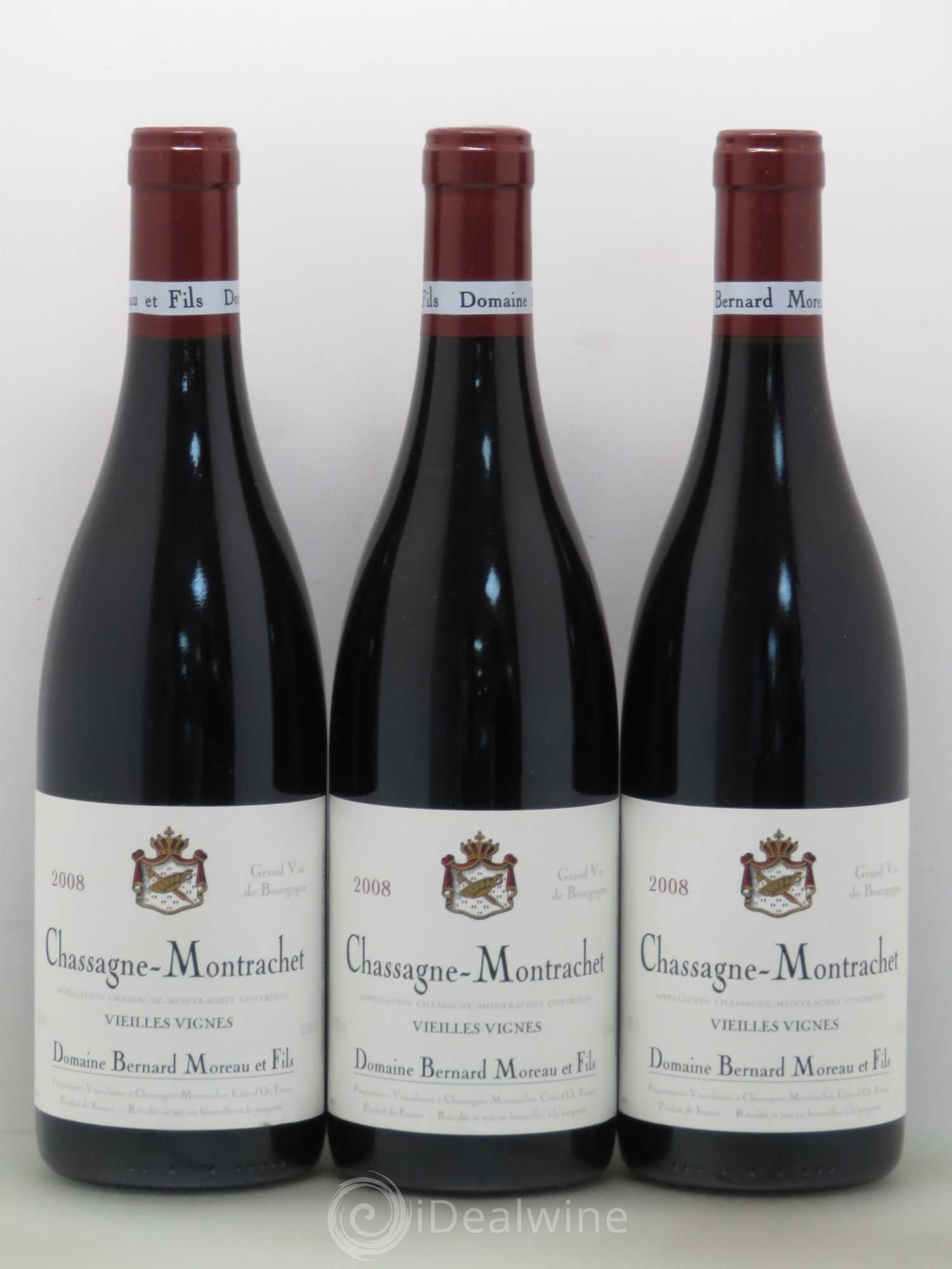 Chassagne-Montrachet Bernard Moreau Et Fils Vieilles Vignes 2008 - Posten von 3 Flaschen - 0