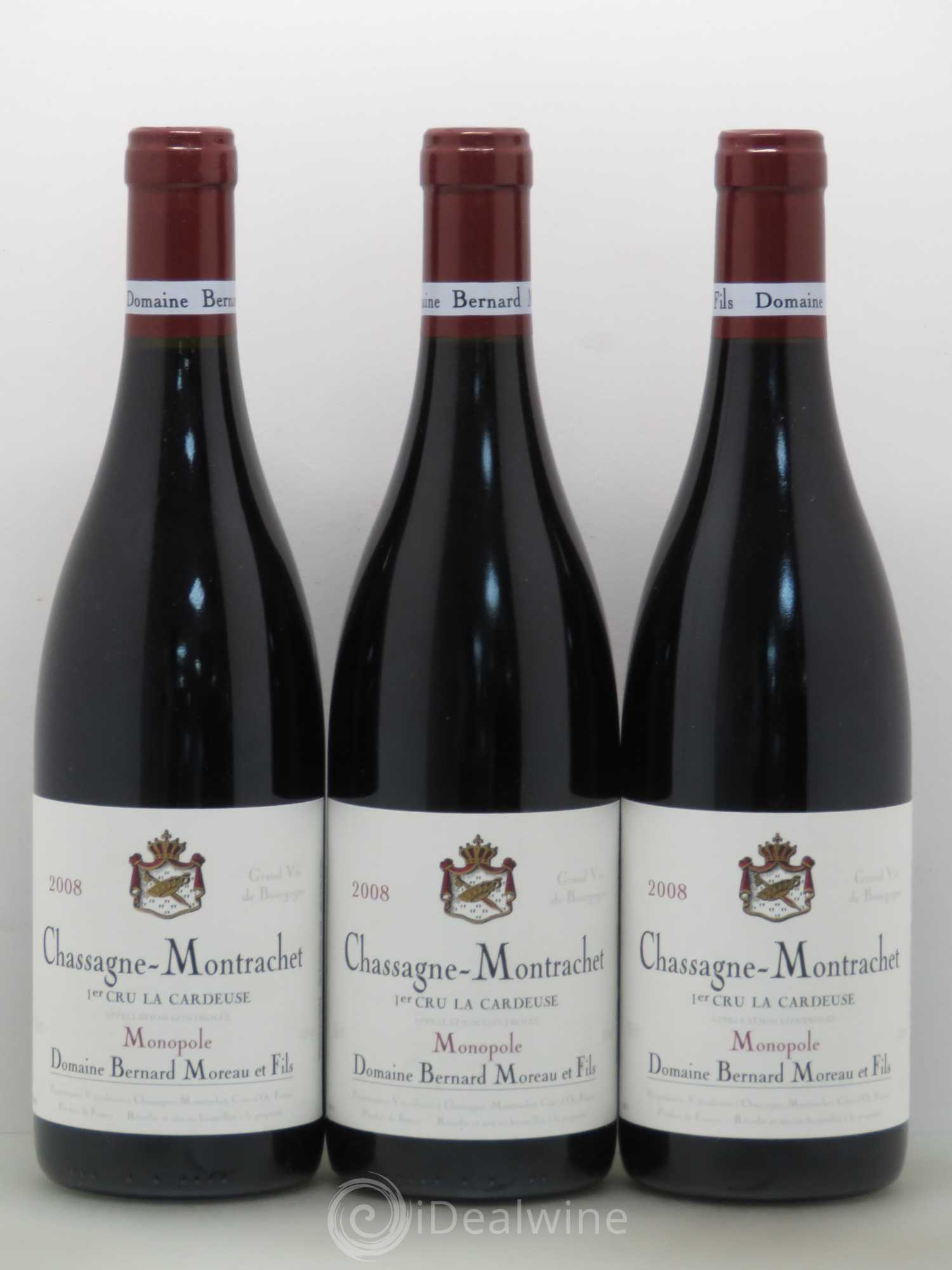 Chassagne-Montrachet 1er Cru Bernard Moreau Et Fils La Cardeuse 2008 - Posten von 3 Flaschen - 0