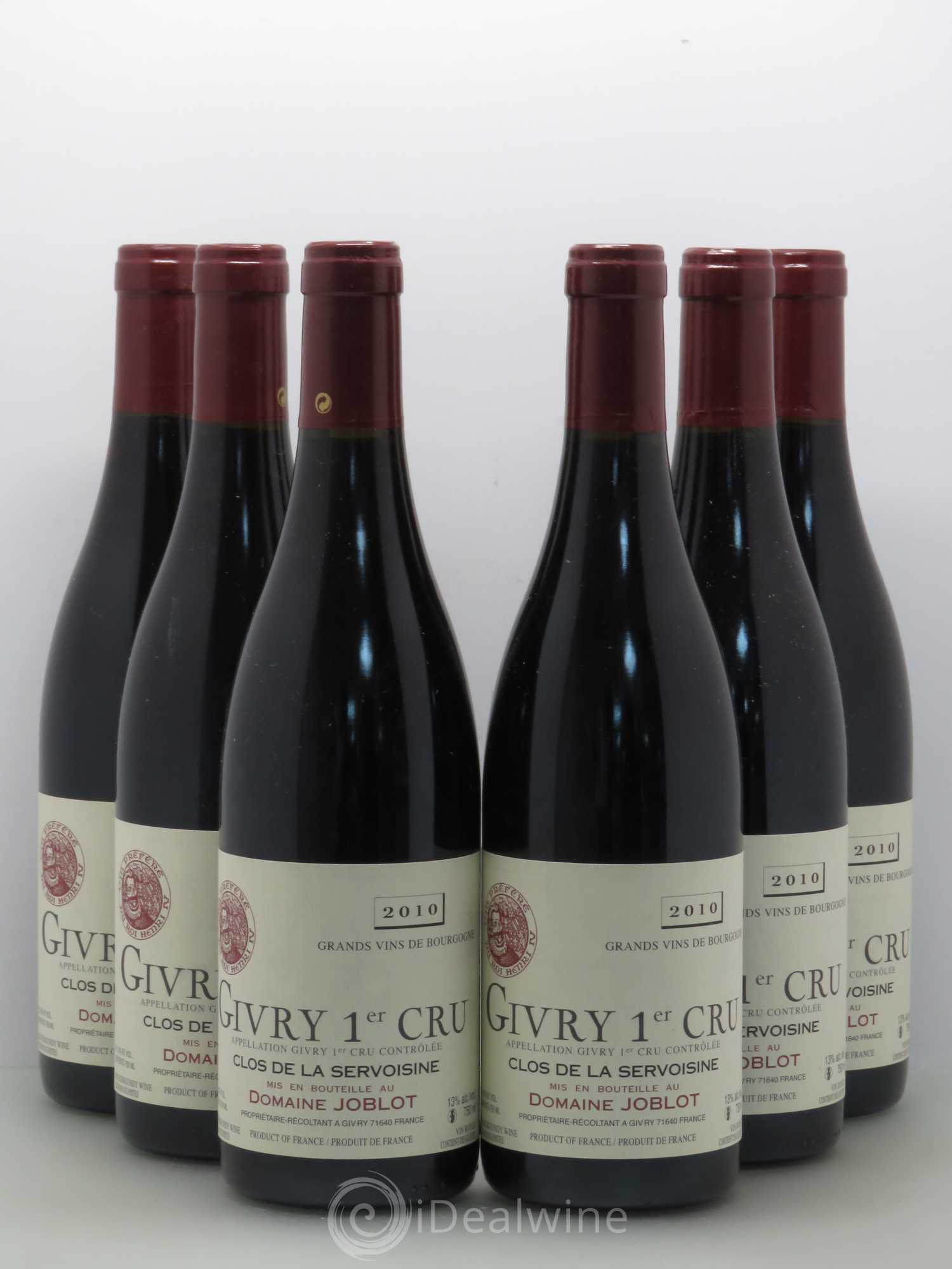 Givry 1er Cru Servoisine Joblot (Domaine) 2010 - Lot de 6 bouteilles - 0