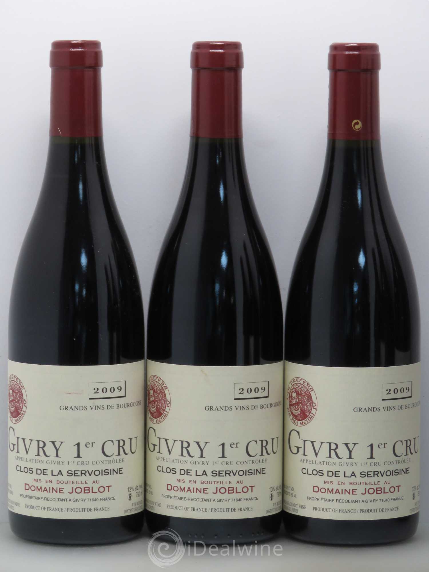 Givry 1er Cru Servoisine Joblot (Domaine) 2009 - Lotto di 6 bottiglie - 1