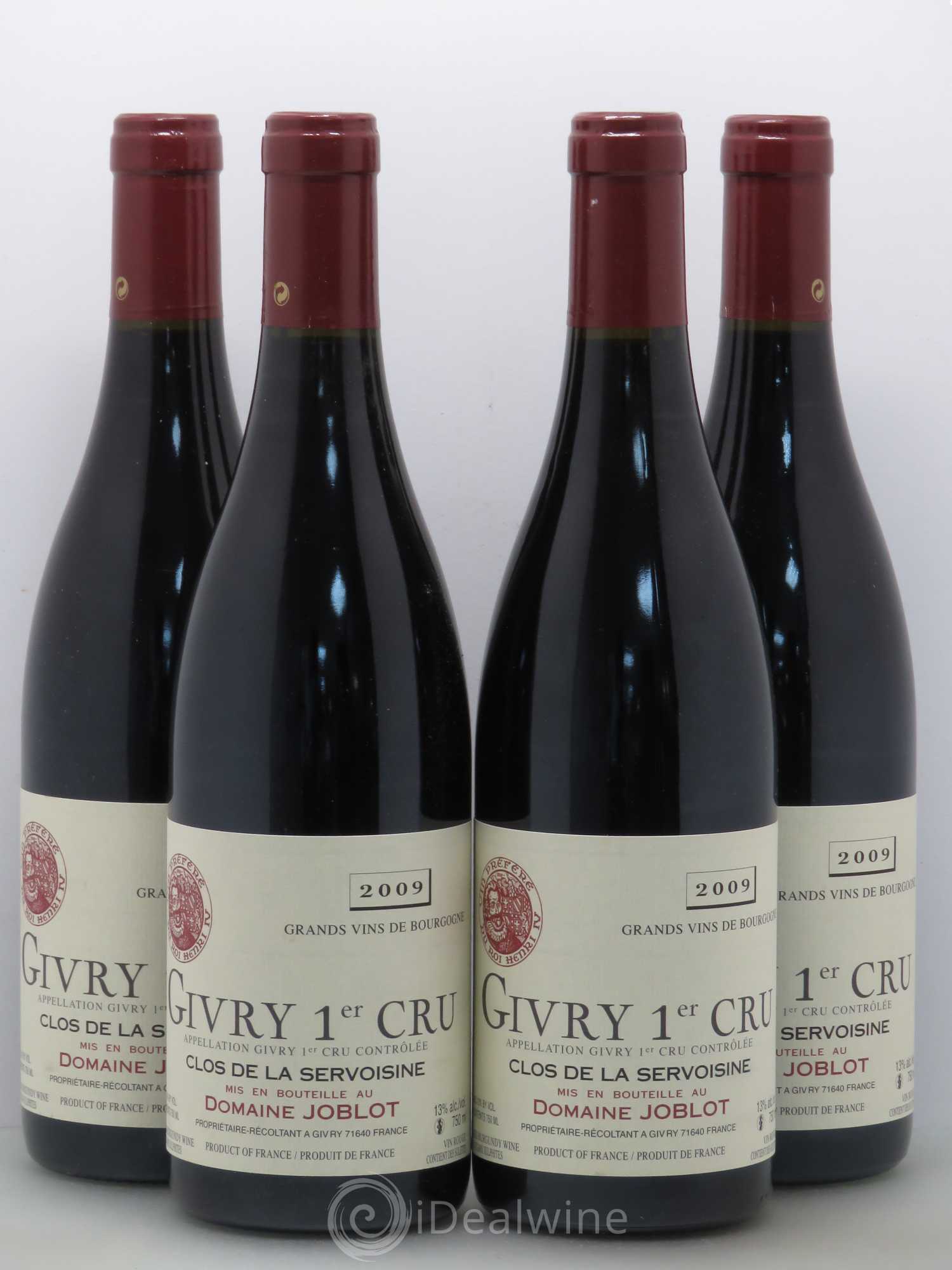 Givry 1er Cru Servoisine Joblot (Domaine) 2009 - Lot de 4 bouteilles - 0