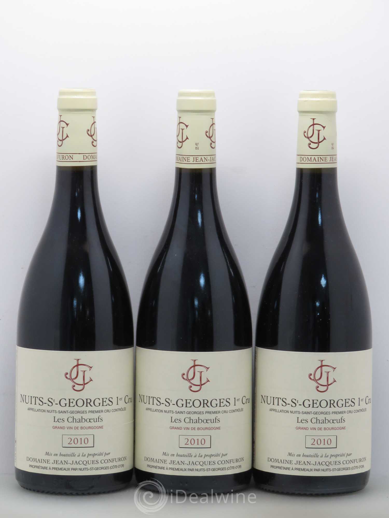 Nuits-Saint-Georges 1er Cru Les Chaboeufs Jean-Jacques Confuron 2010 - Lot de 3 bouteilles - 0